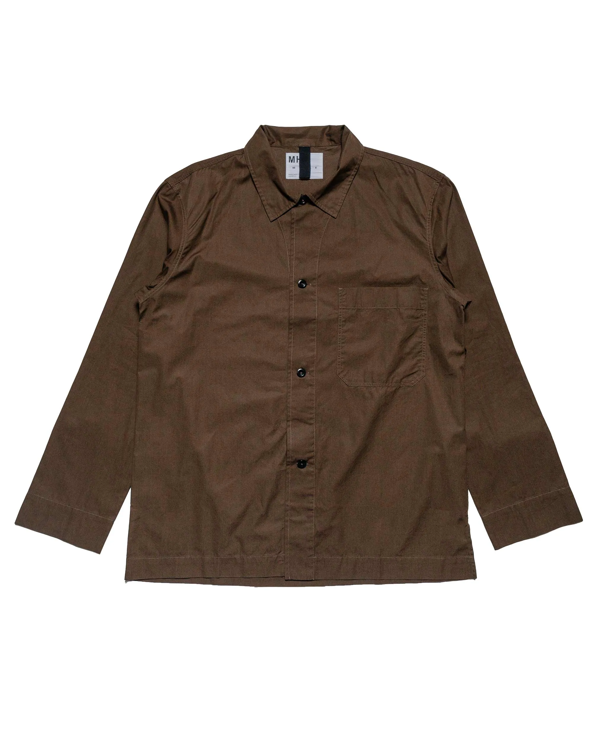 MHL PJ Shirt Compact Cotton Poplin Carob sold by Lost & Found
