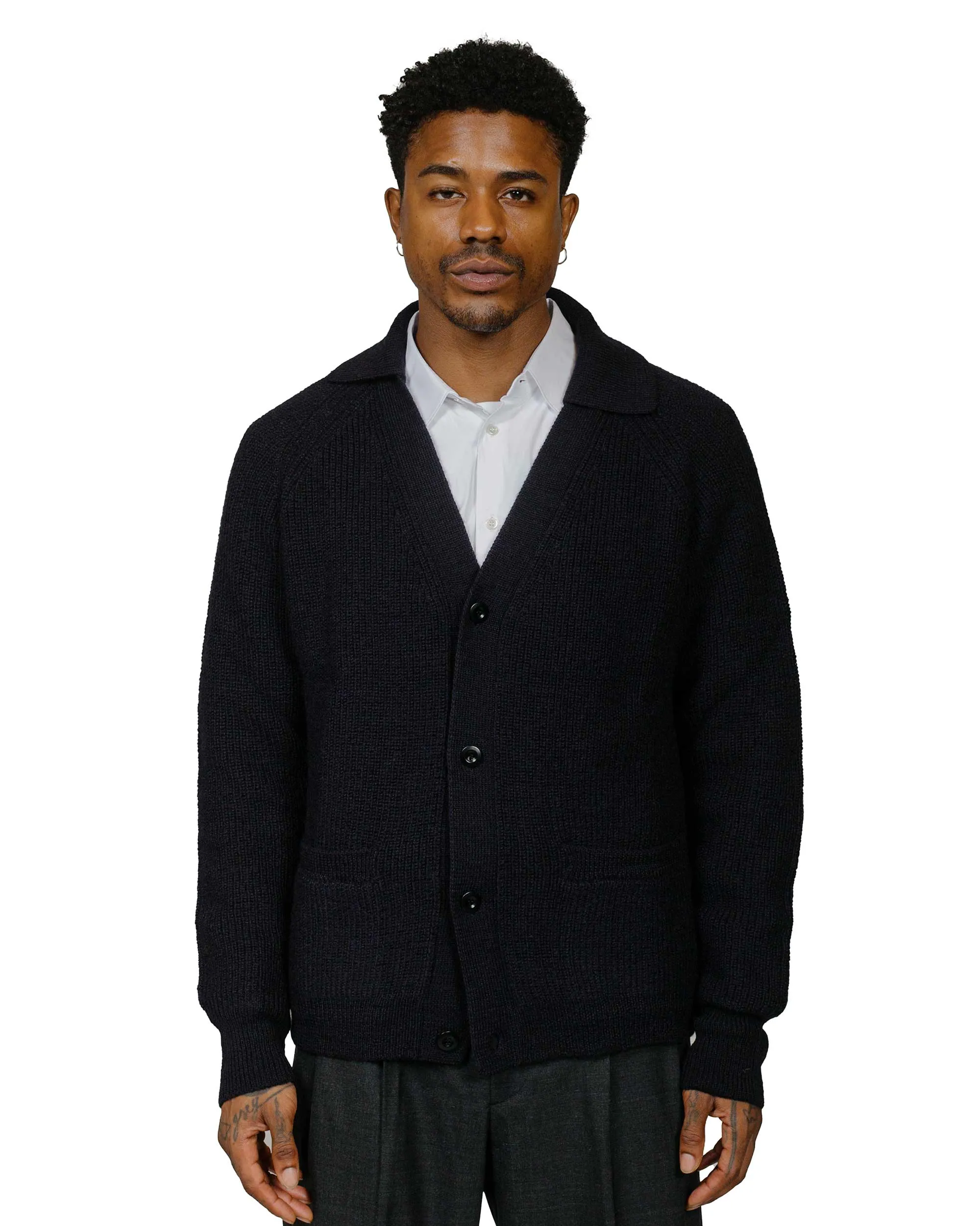 MHL Collared Cardigan Virgin Wool Ink sold by Lost & Found product image thumbnail 2