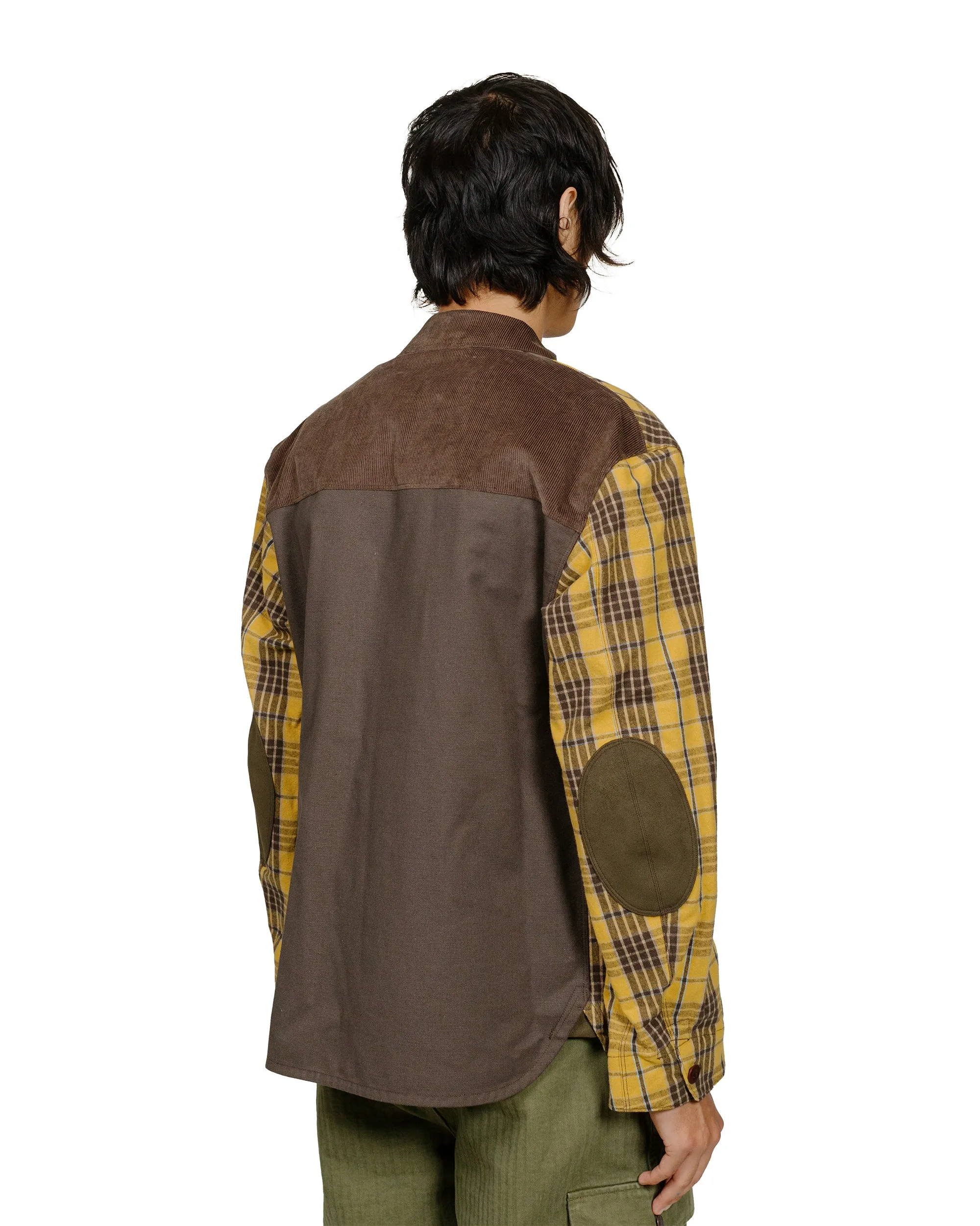 Junya Watanabe MAN Cotton Flannel Check Blouson Yellow/Dark Brown sold by Lost & Found product image thumbnail 3