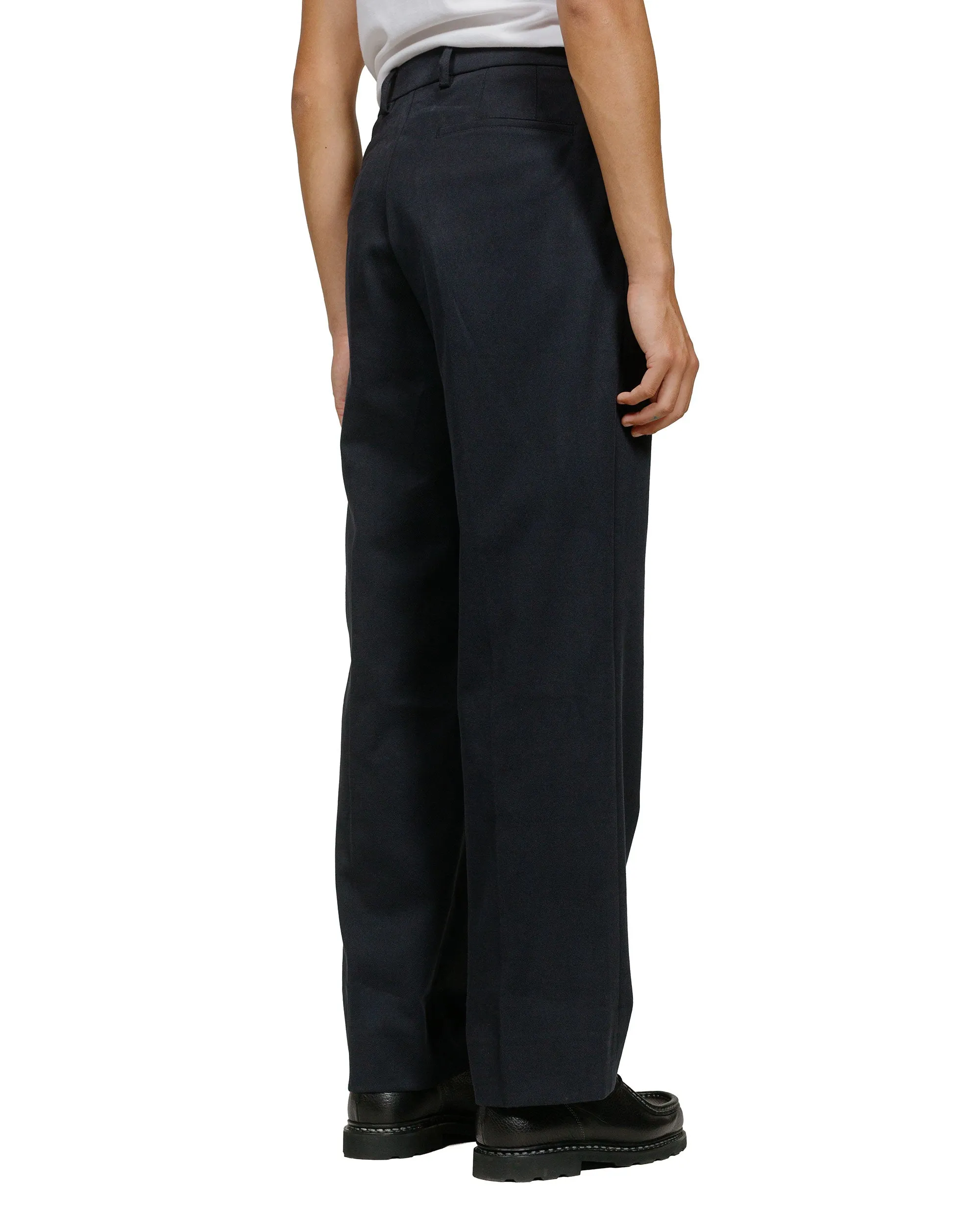 Norse Projects Benn Relaxed Cotton Wool Twill Pleated Trouser Dark Navy sold by Lost & Found product image thumbnail 3