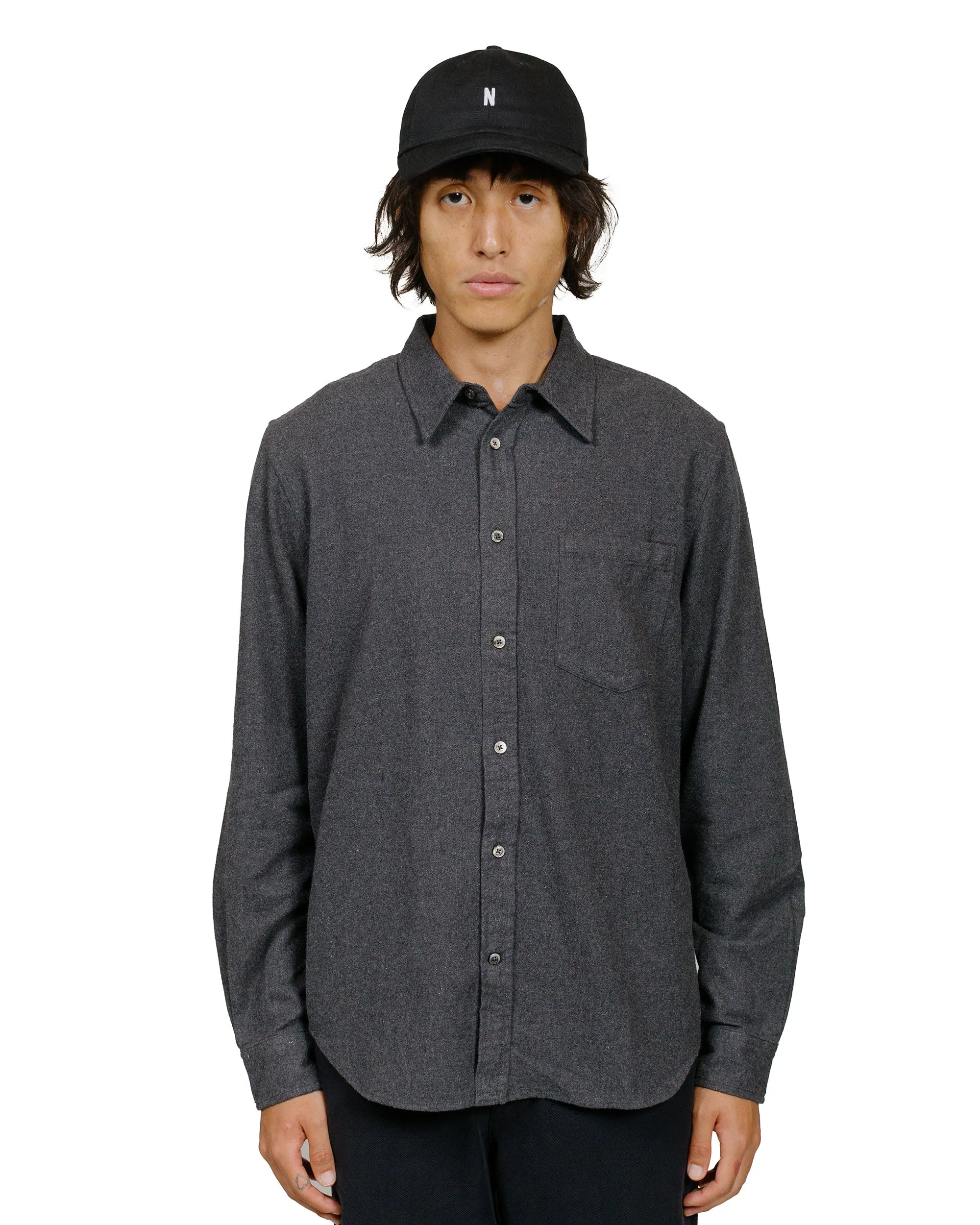 Norse Projects Osvald Flannel Shirt Charcoal Melange sold by Lost & Found product image thumbnail 2
