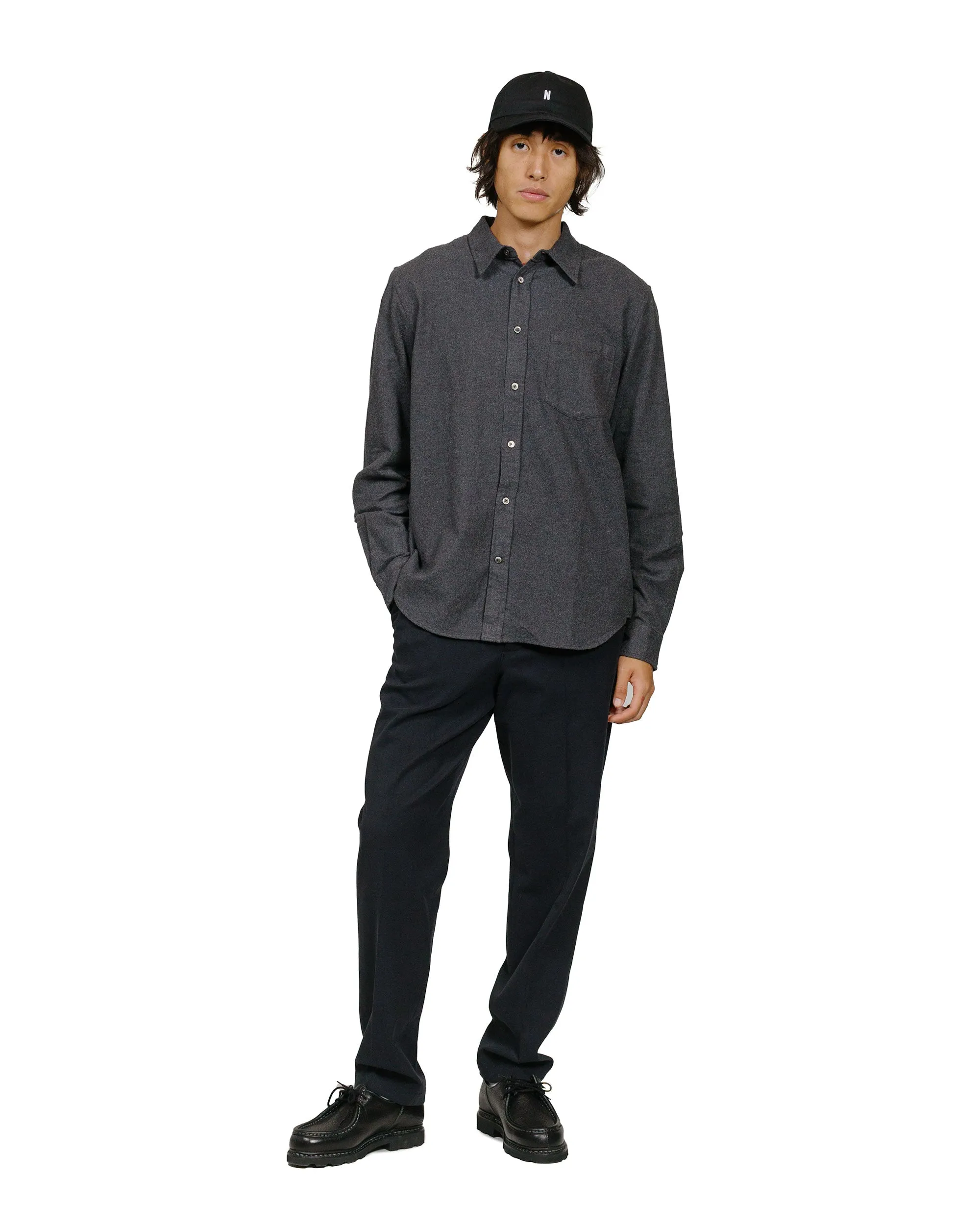 Norse Projects Osvald Flannel Shirt Charcoal Melange sold by Lost & Found product image thumbnail 4