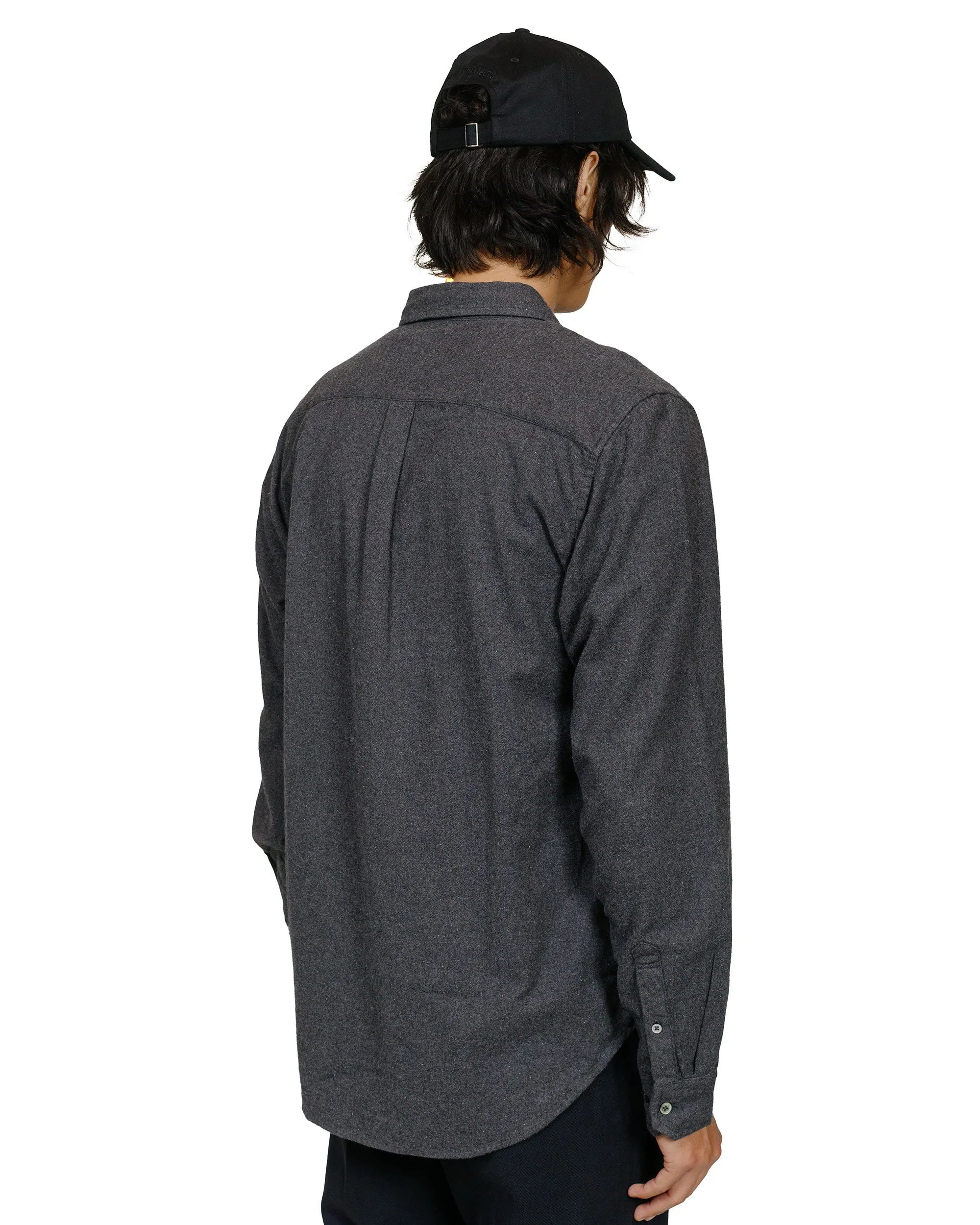 Norse Projects Osvald Flannel Shirt Charcoal Melange sold by Lost & Found product image thumbnail 3