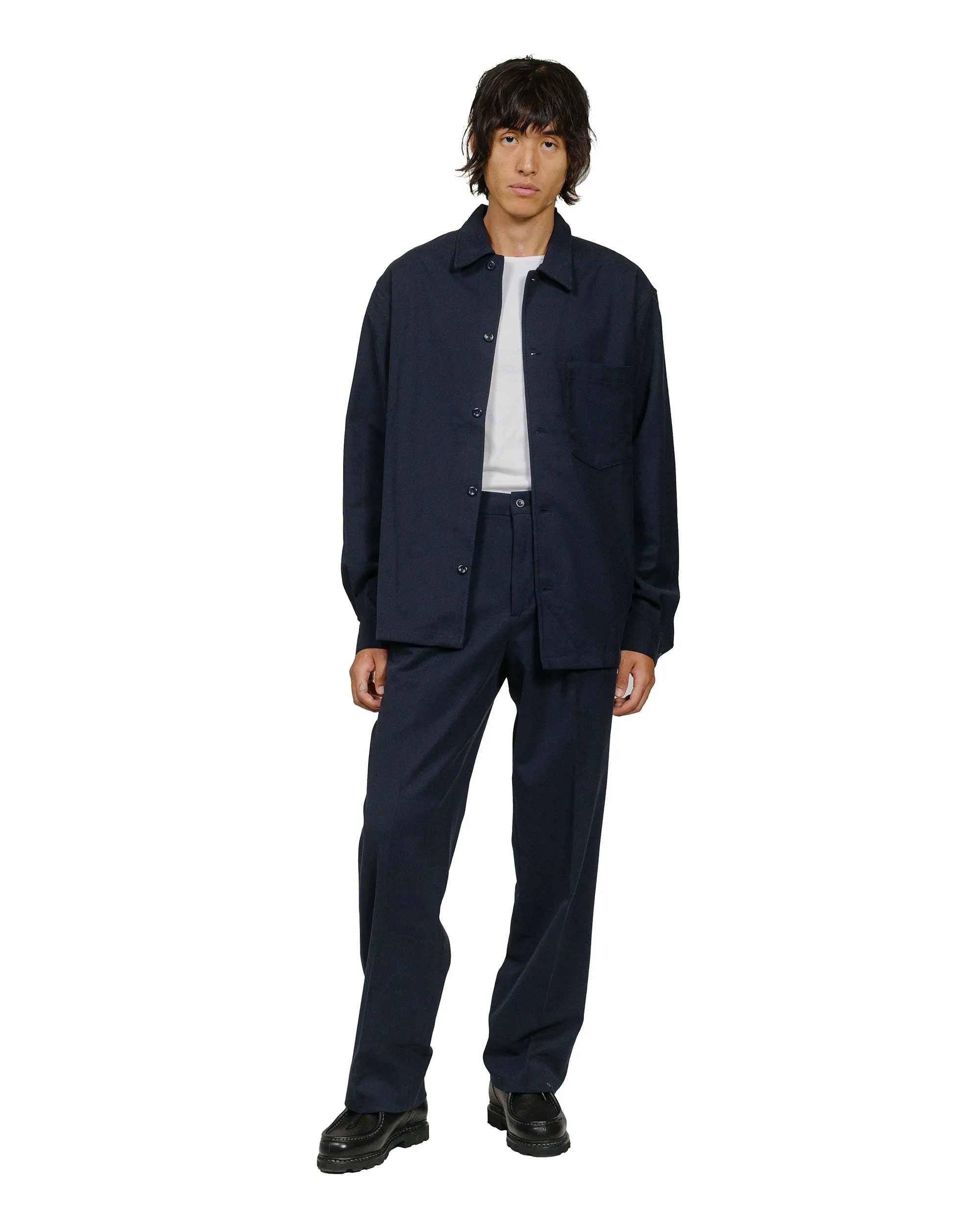 Norse Projects Carsten Cotton Wool LS Shirt Dark Navy sold by Lost & Found product image thumbnail 4