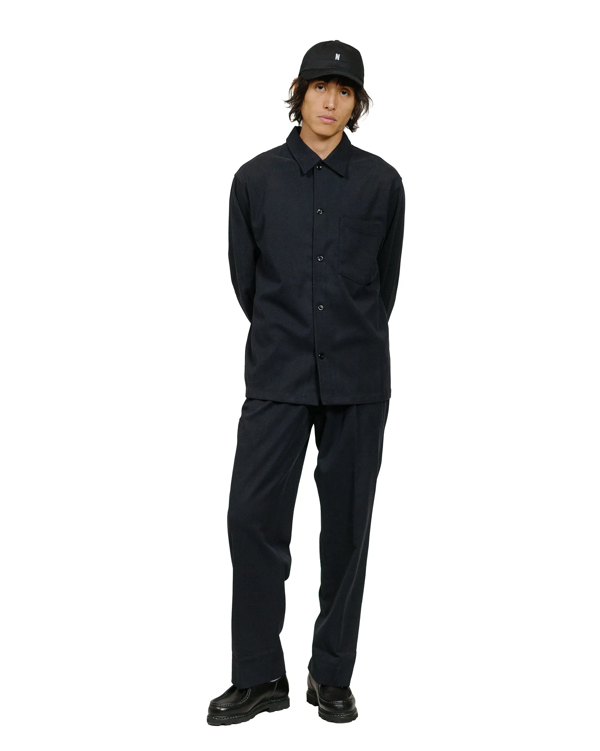 Norse Projects Carsten Cotton Wool LS Shirt Black sold by Lost & Found product image thumbnail 4
