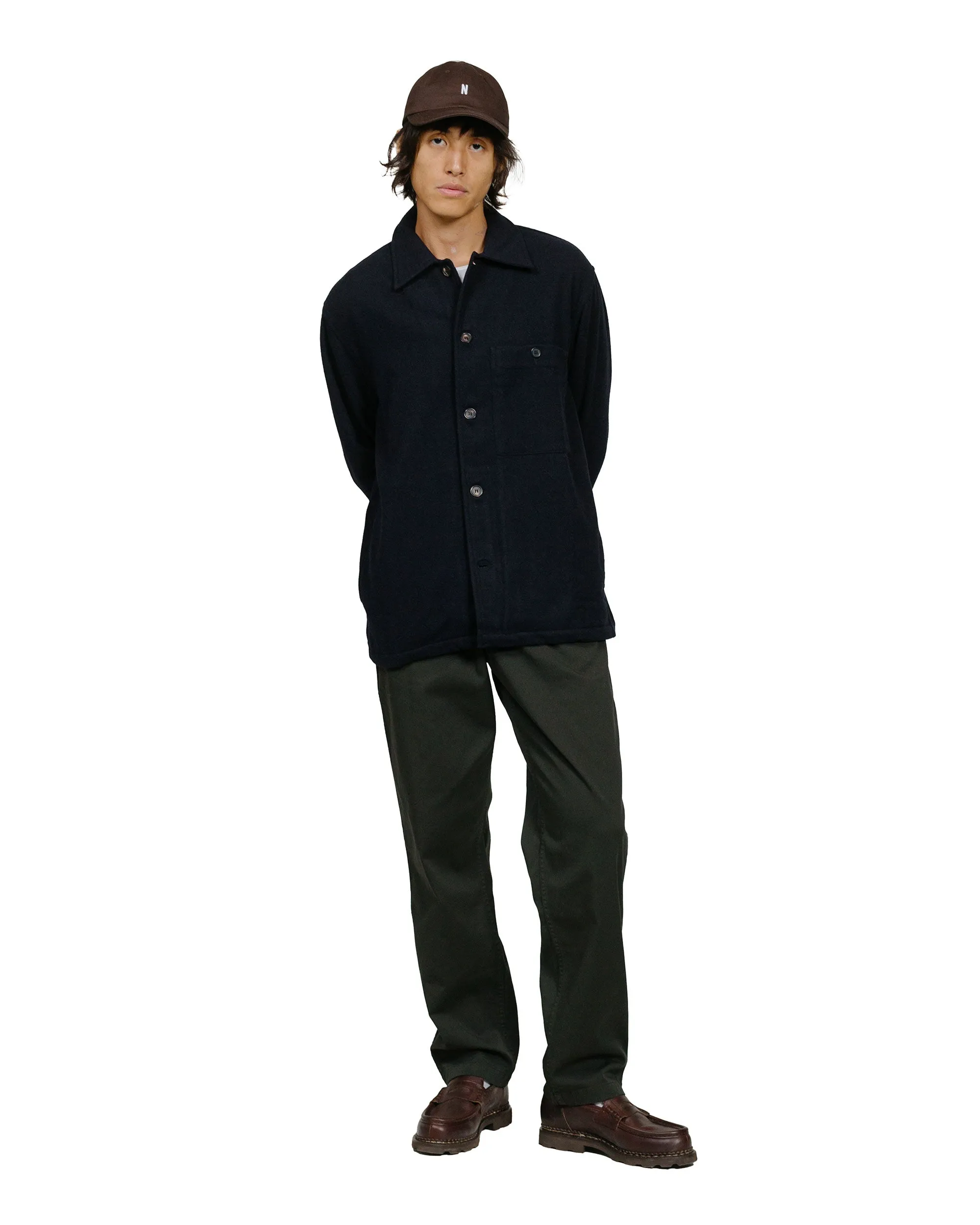 Norse Projects Folke Wool Overshirt Dark Navy sold by Lost & Found product image thumbnail 4