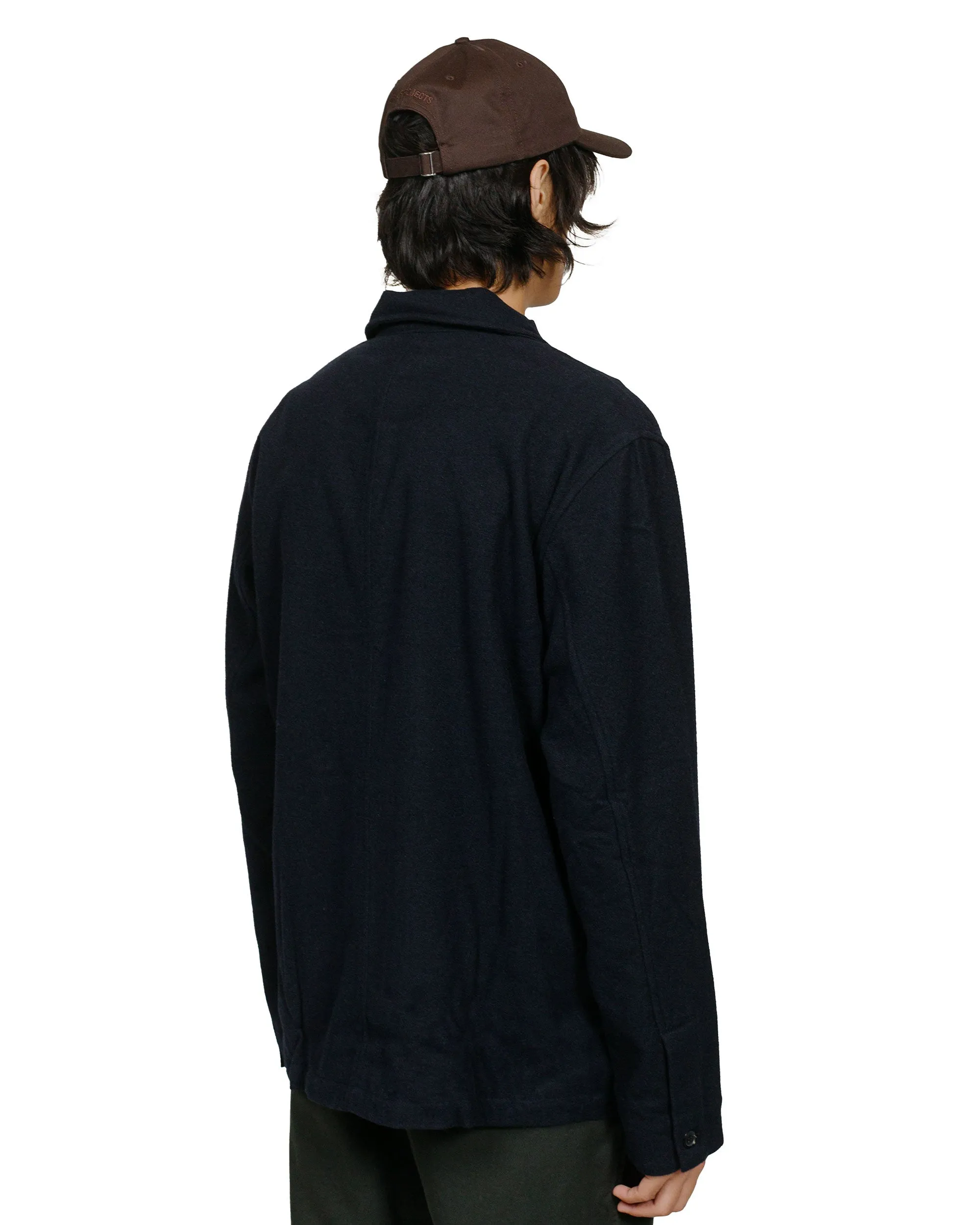 Norse Projects Folke Wool Overshirt Dark Navy sold by Lost & Found product image thumbnail 3