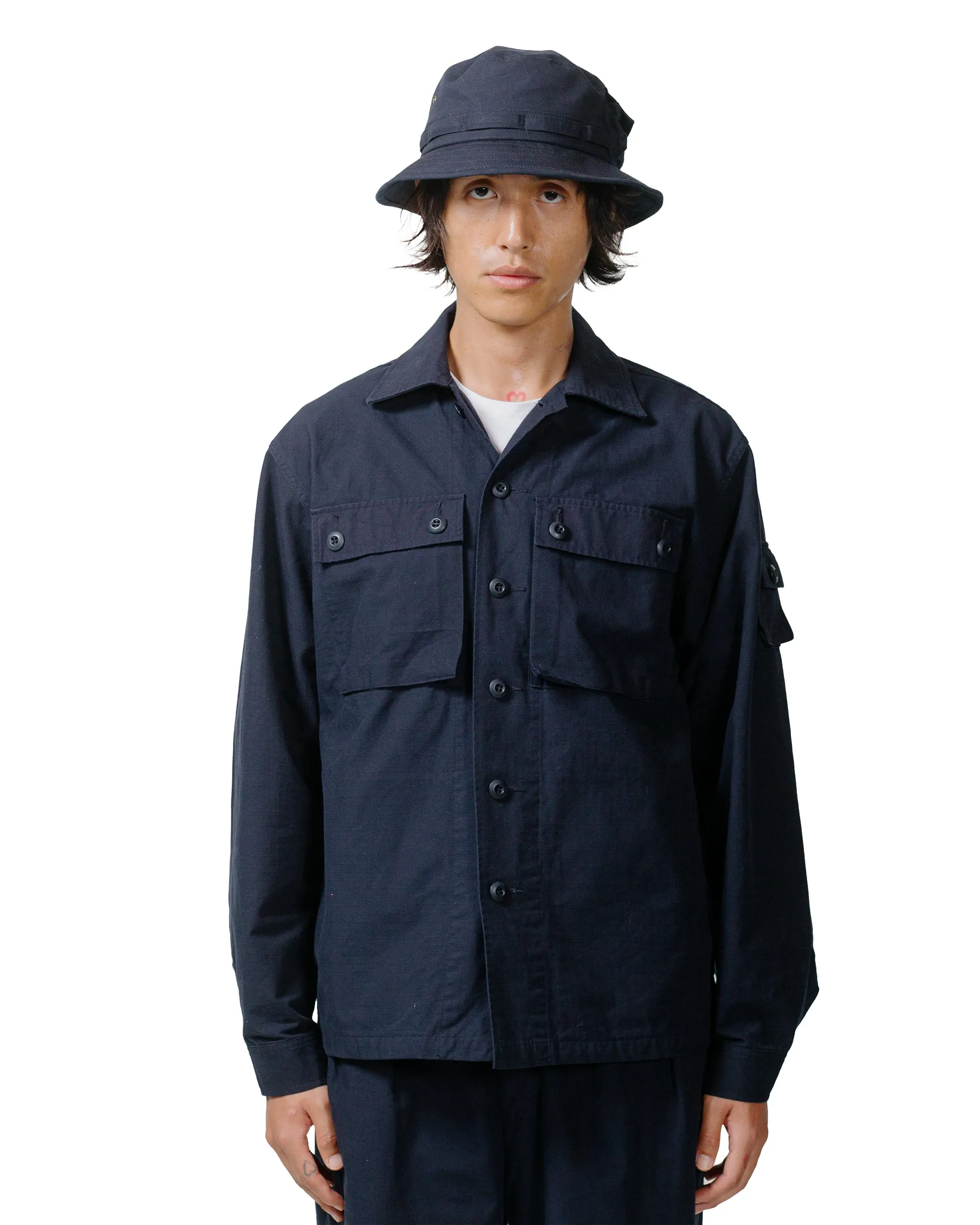 Beams Plus Lost & Found MIL SHT-JAC Cotton Ripstop Navy sold by Lost & Found product image thumbnail 2