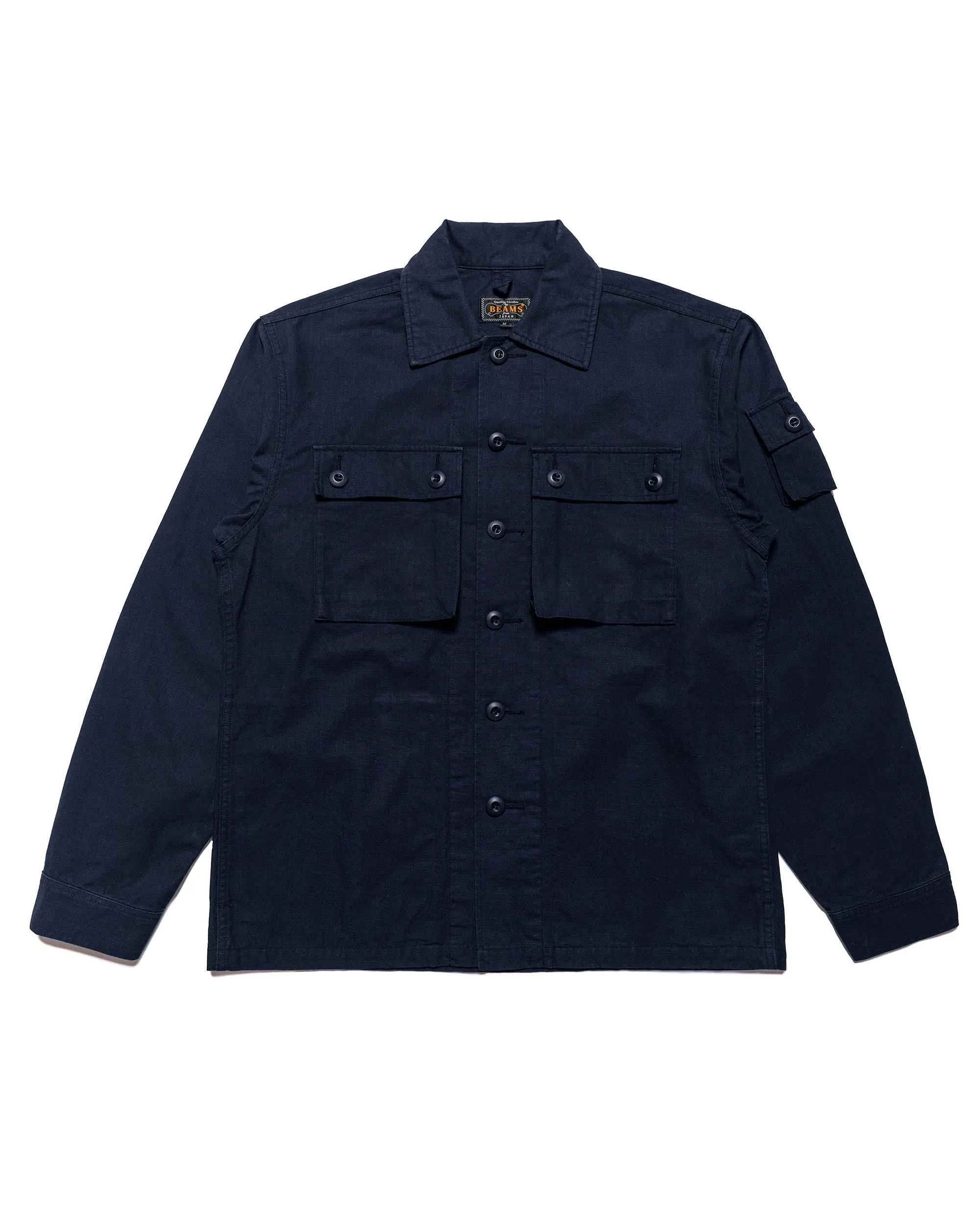 Beams Plus Lost & Found MIL SHT-JAC Cotton Ripstop Navy sold by Lost & Found
