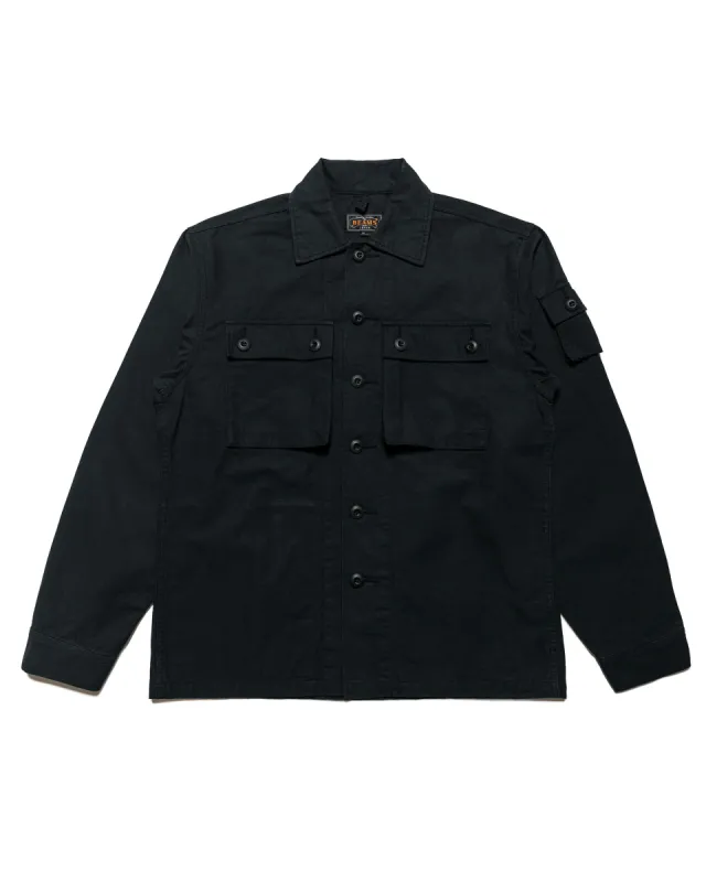 Beams Plus Lost & Found MIL SHT-JAC Cotton Ripstop Black sold by Lost & Found