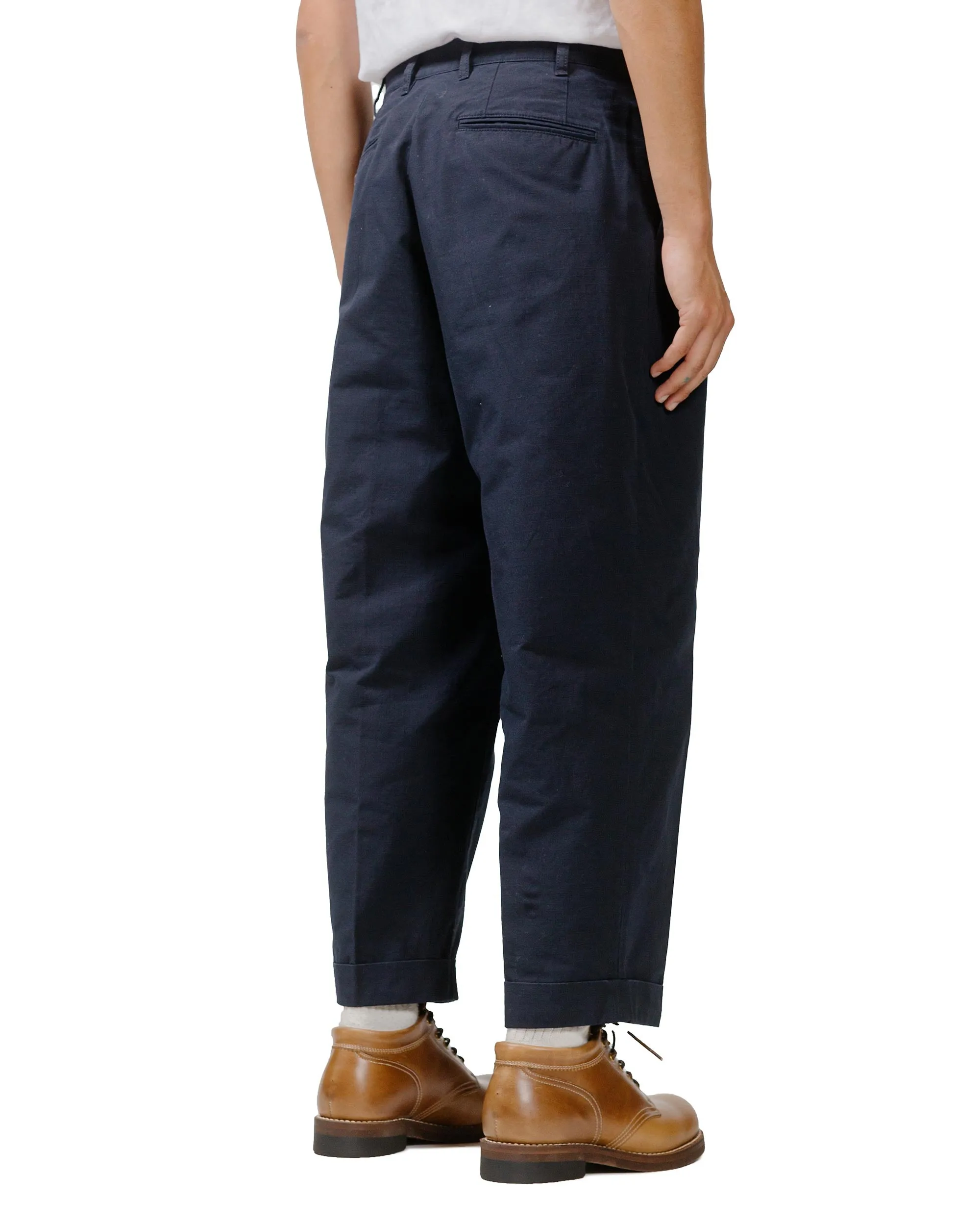 Beams Plus Lost & Found 2Pleats Cotton Ripstop Navy sold by Lost & Found product image thumbnail 3