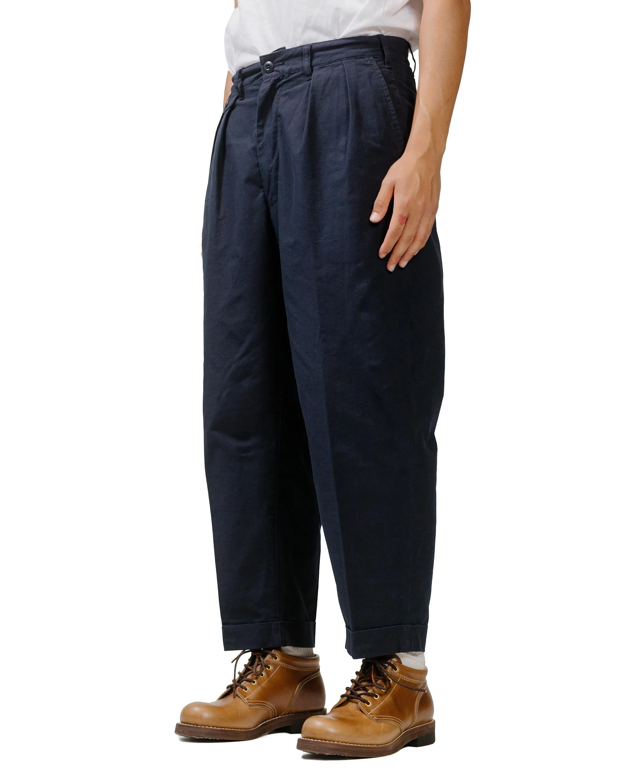 Beams Plus Lost & Found 2Pleats Cotton Ripstop Navy sold by Lost & Found product image thumbnail 2
