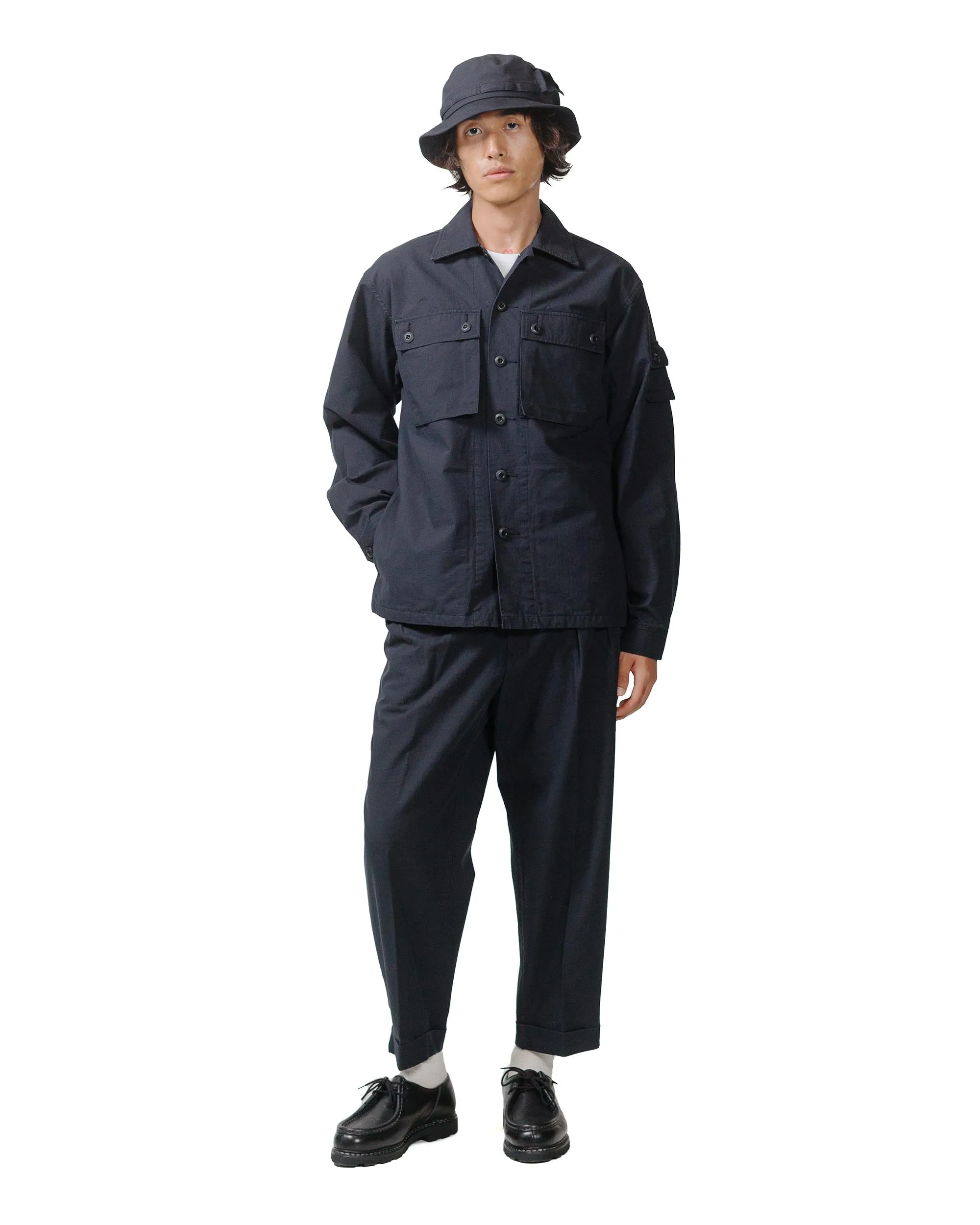 Beams Plus Lost & Found 2Pleats Cotton Ripstop Black sold by Lost & Found product image thumbnail 4