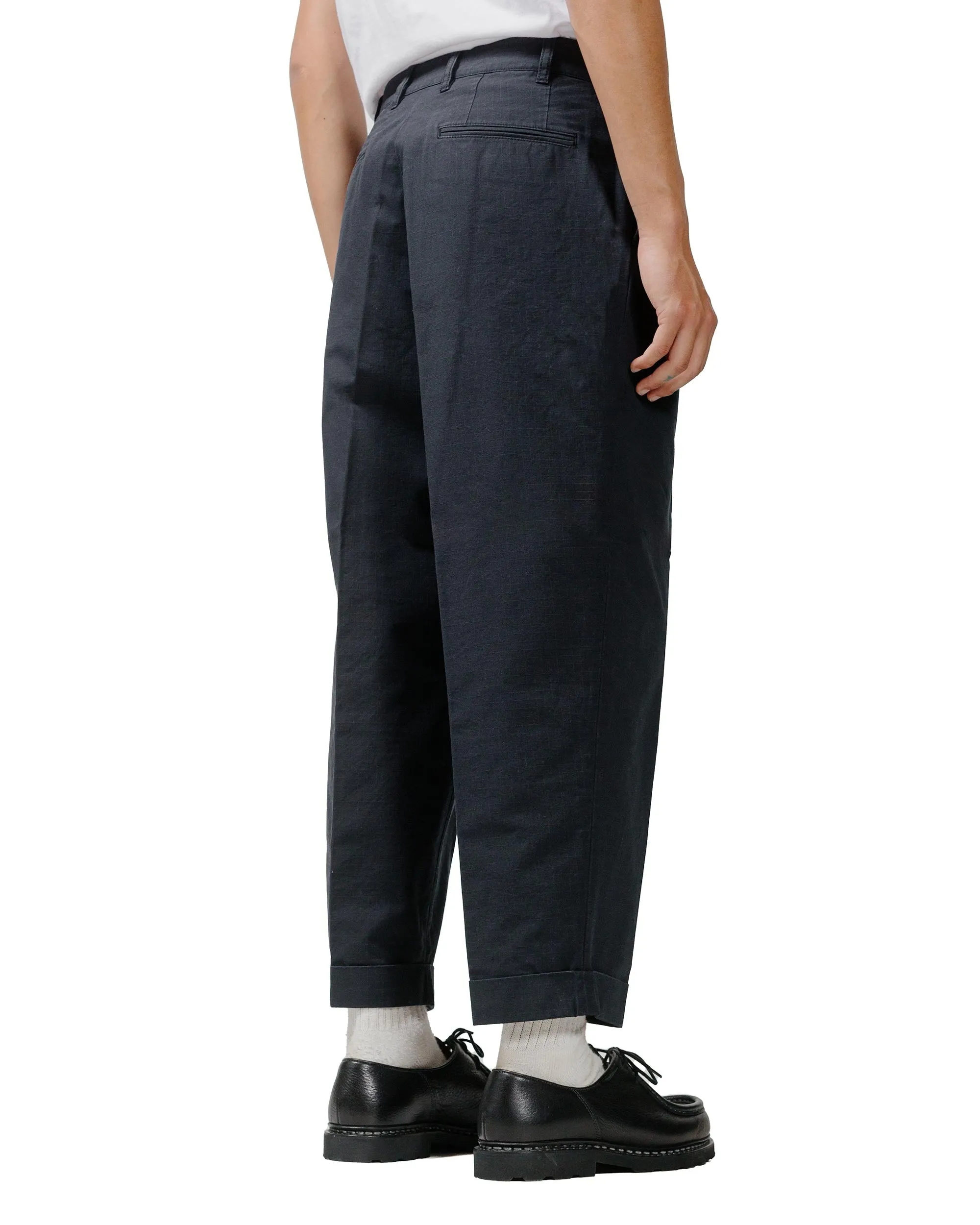 Beams Plus Lost & Found 2Pleats Cotton Ripstop Black sold by Lost & Found product image thumbnail 3
