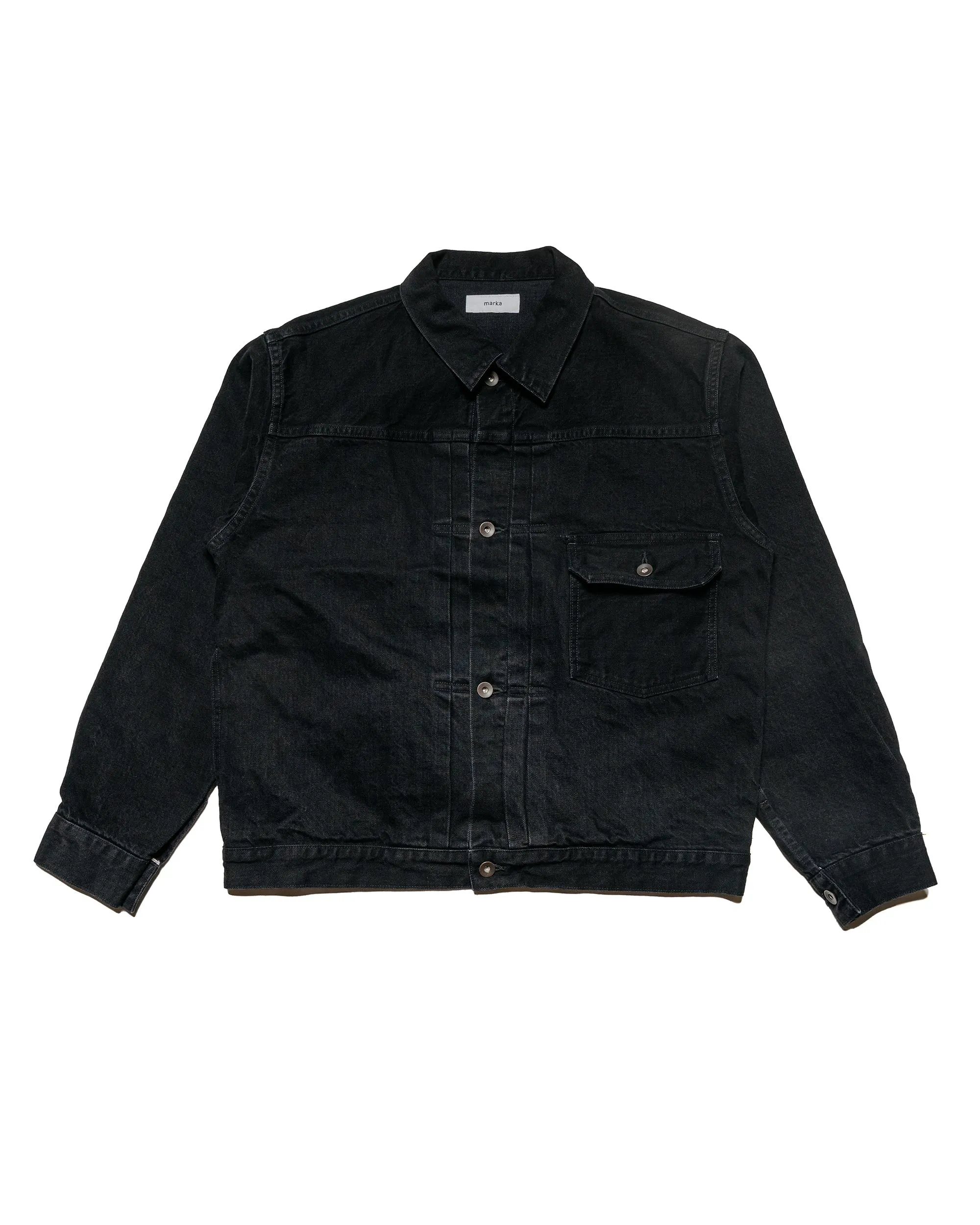 marka New Type1 Denim Jacket 13.5oz Selvedge Denim Black sold by Lost & Found