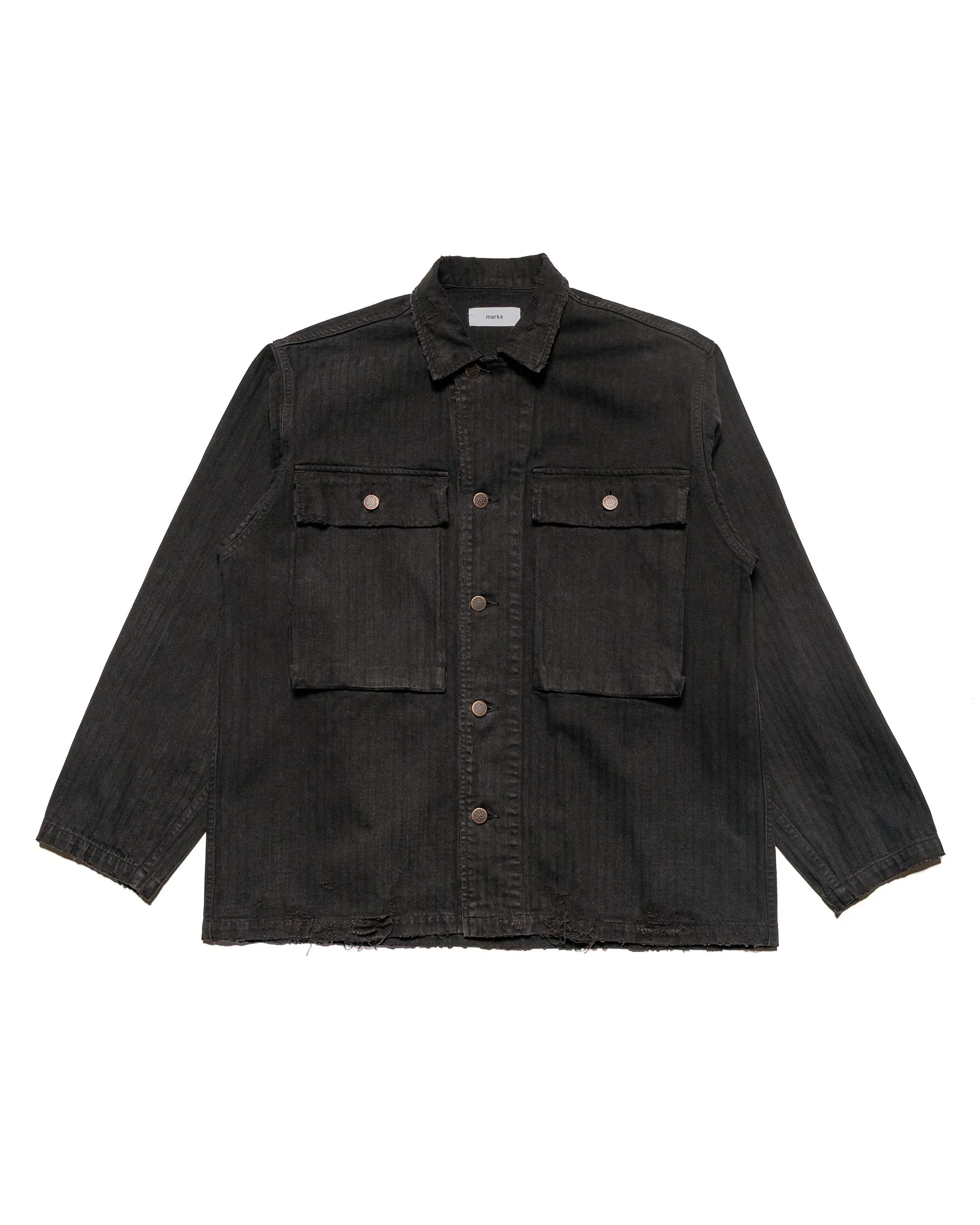 marka M-43 Jacket Cotton Herringbone Black sold by Lost & Found