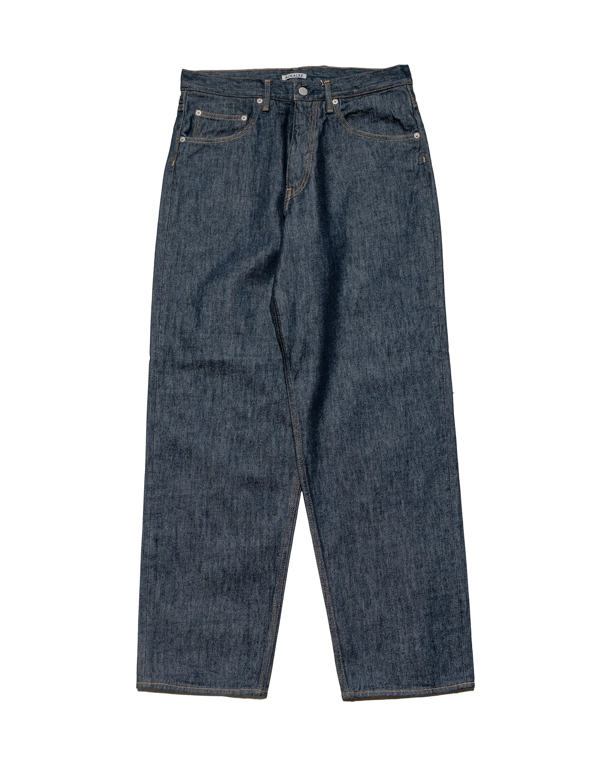 Auralee Hard Twist Denim Wide Pants Indigo sold by Lost & Found