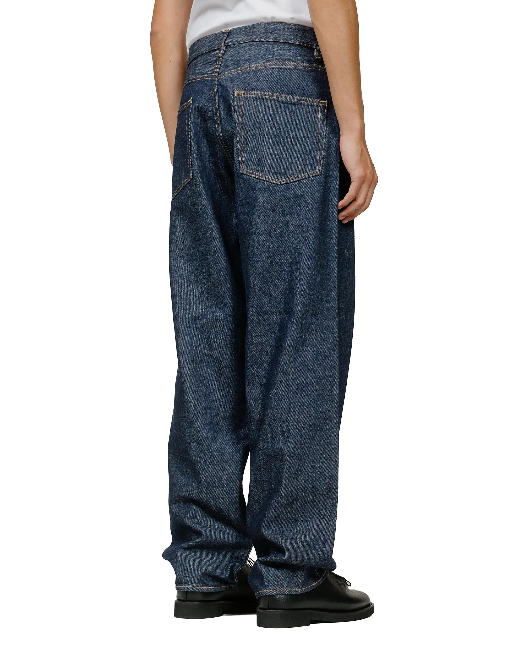 Auralee Hard Twist Denim Wide Pants Indigo sold by Lost & Found product image thumbnail 3