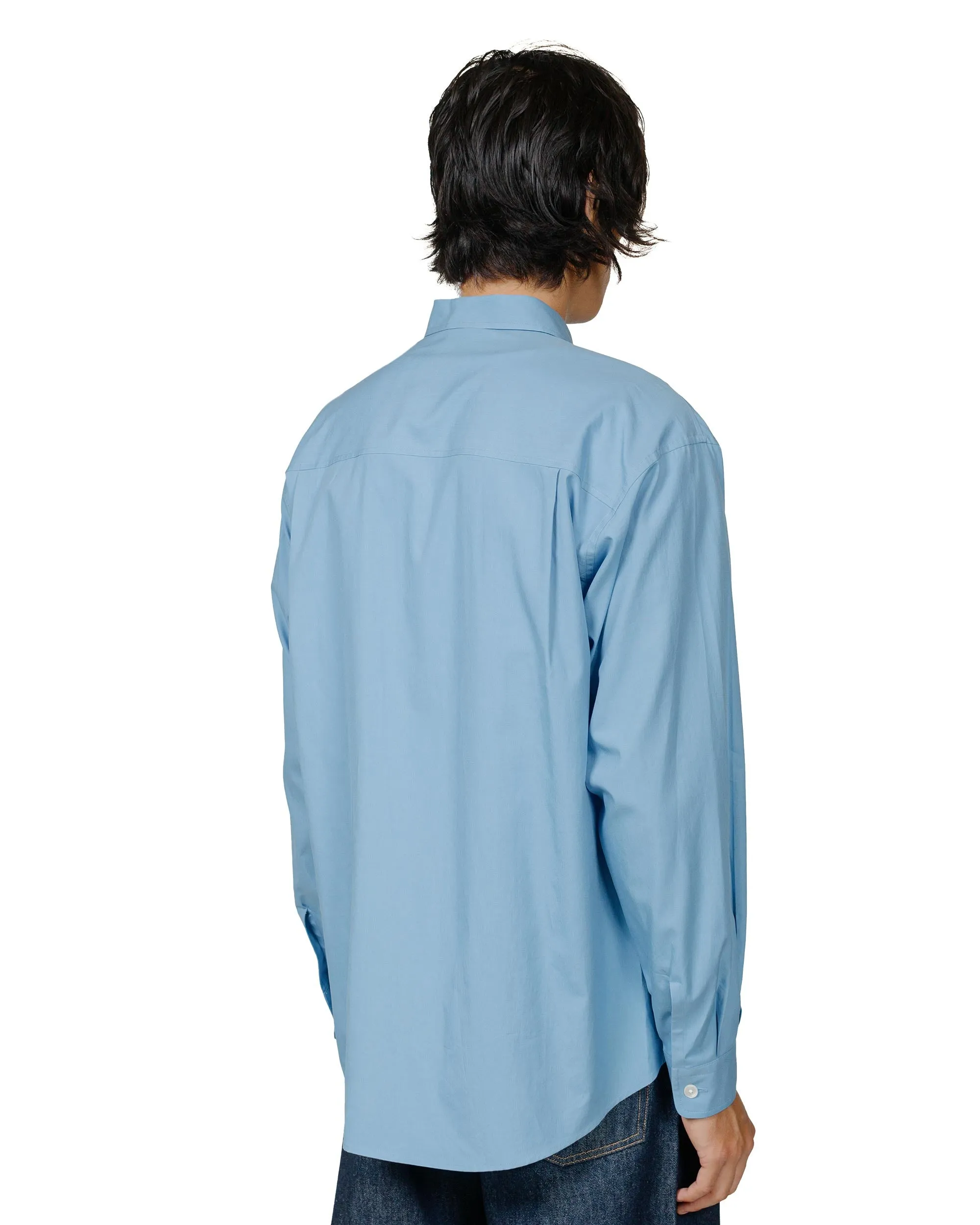 Auralee Washed Finx Twill Big Shirt Blue sold by Lost & Found product image thumbnail 3