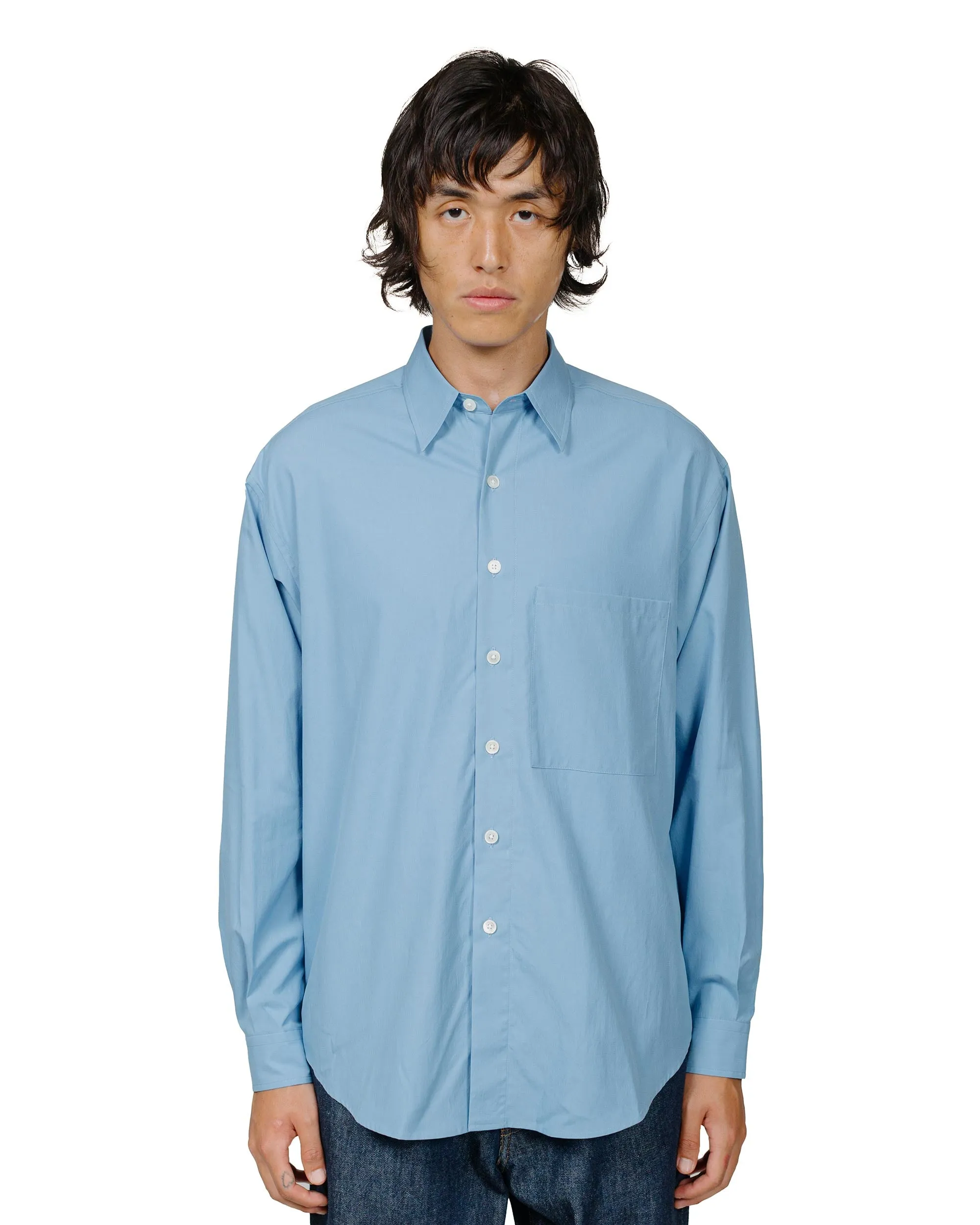 Auralee Washed Finx Twill Big Shirt Blue sold by Lost & Found product image thumbnail 2