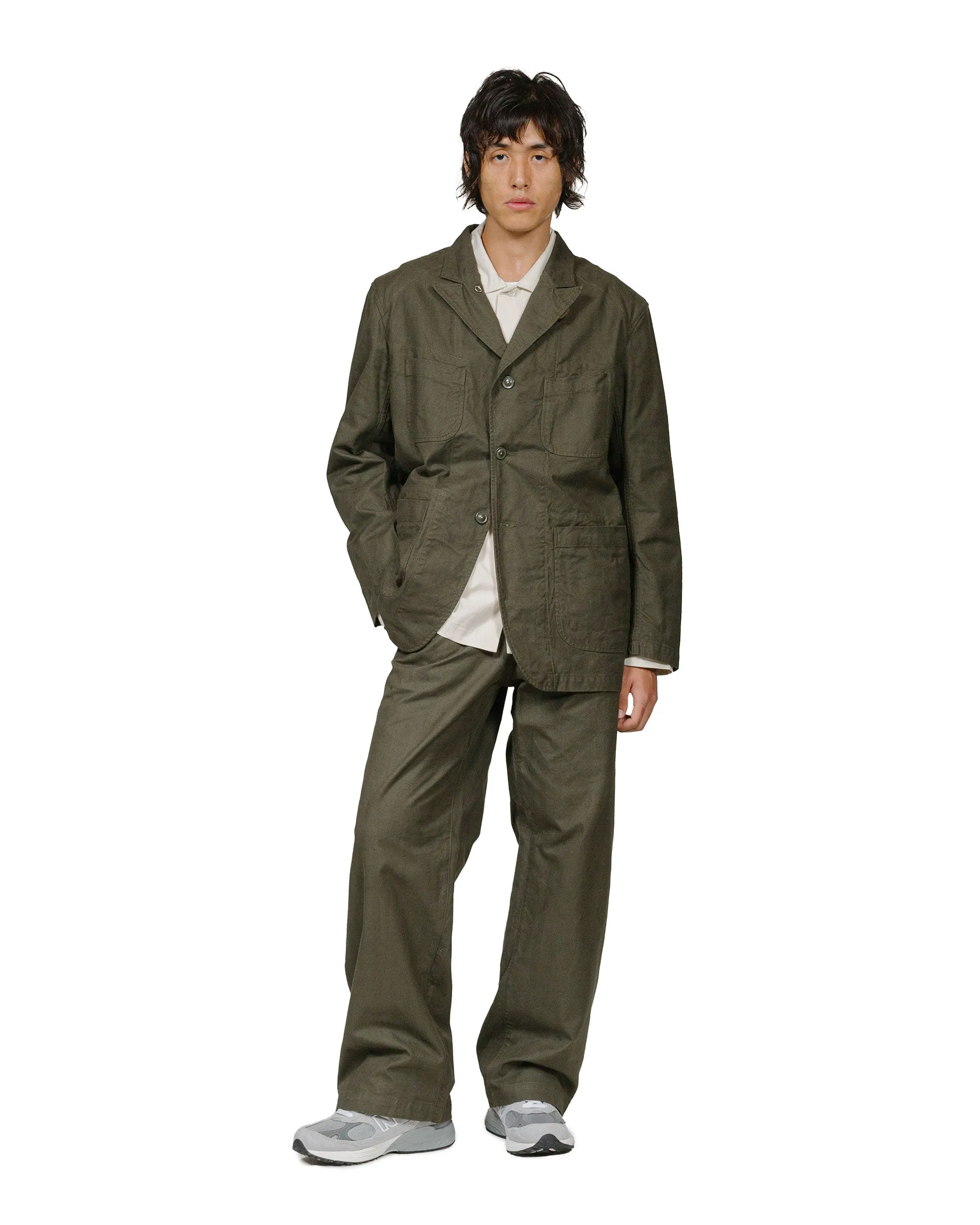 Engineered Garments Bedford Jacket Olive Cotton Brushed Herringbone sold by Lost & Found product image thumbnail 4