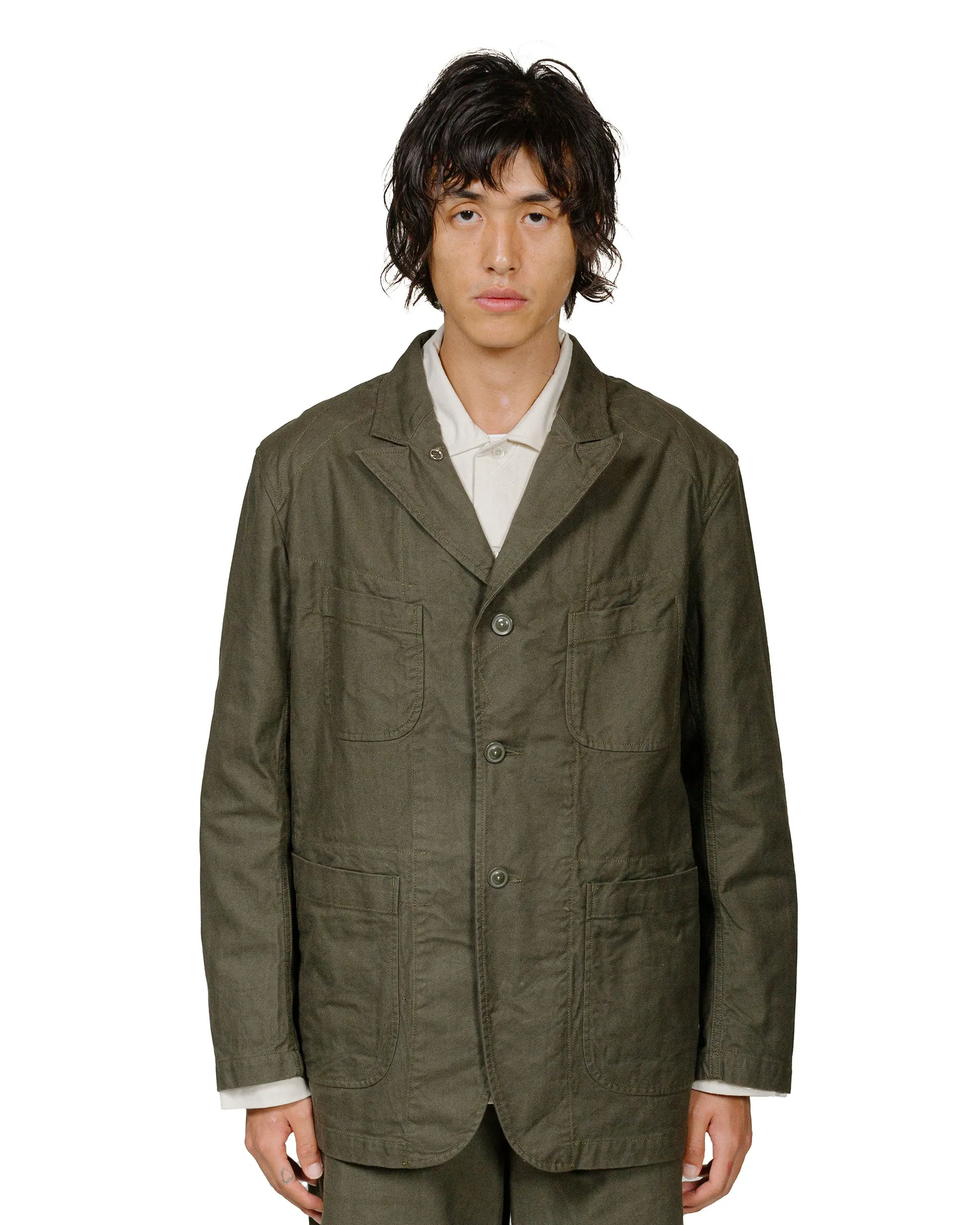 Engineered Garments Bedford Jacket Olive Cotton Brushed Herringbone sold by Lost & Found product image thumbnail 2