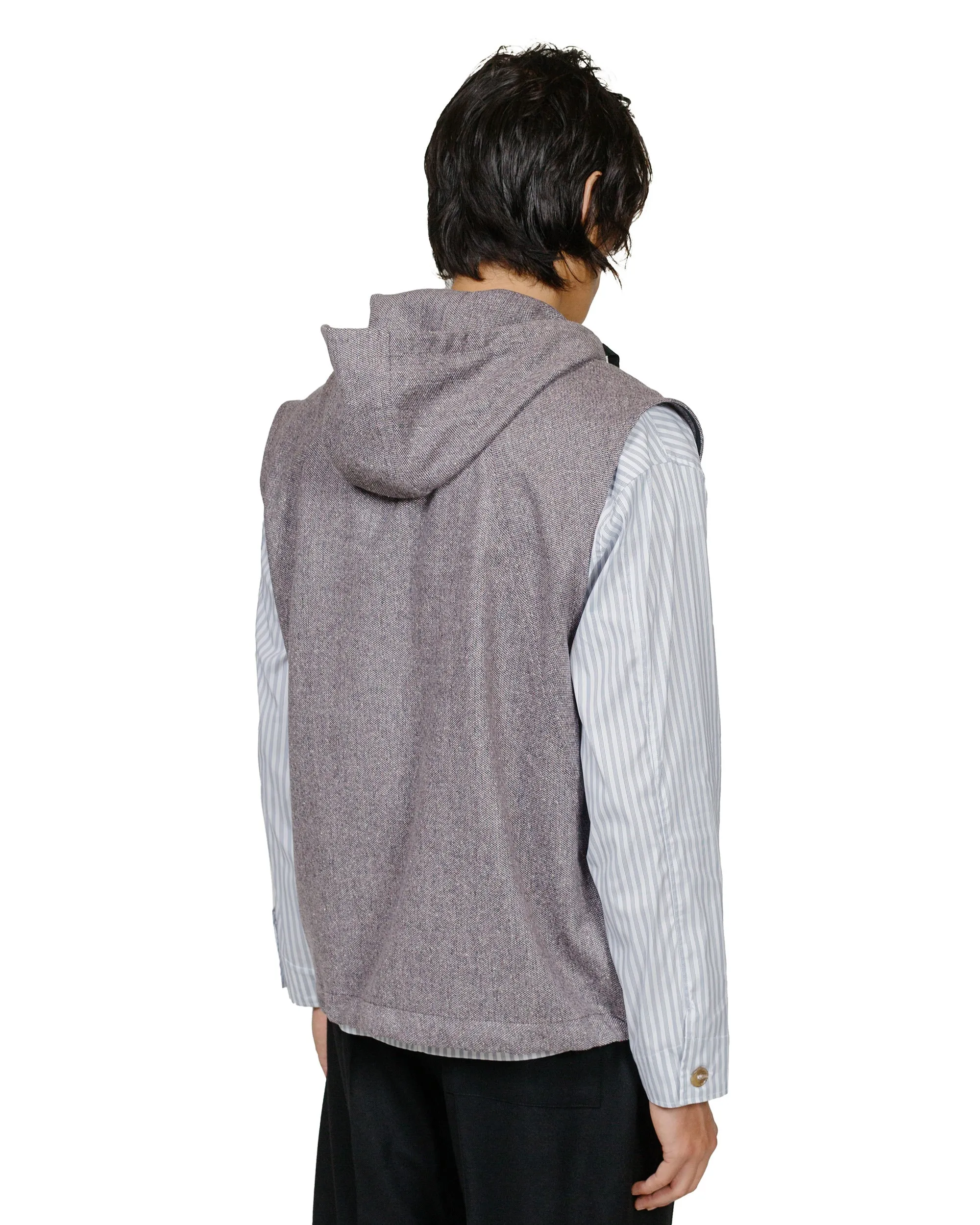Wanze Army Smock Vest Italian Donegal Wool Purple sold by Lost & Found product image thumbnail 3