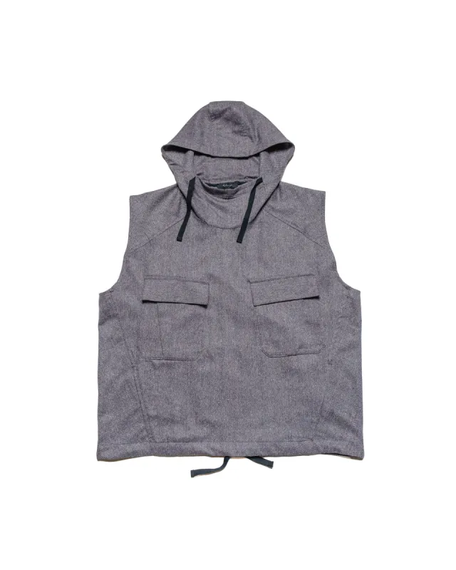 Wanze Army Smock Vest Italian Donegal Wool Purple sold by Lost & Found