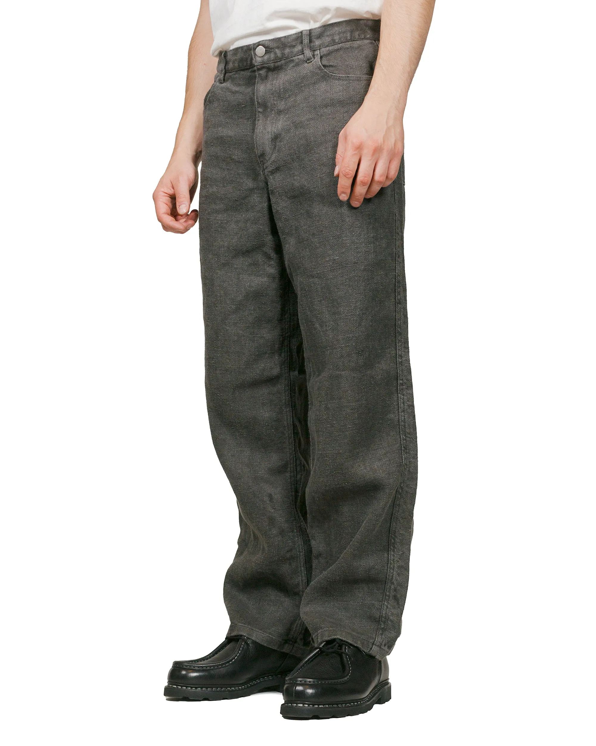 James Coward Set Up Pants Overdyed Charcoal Belgian Linen sold by Lost & Found product image thumbnail 2