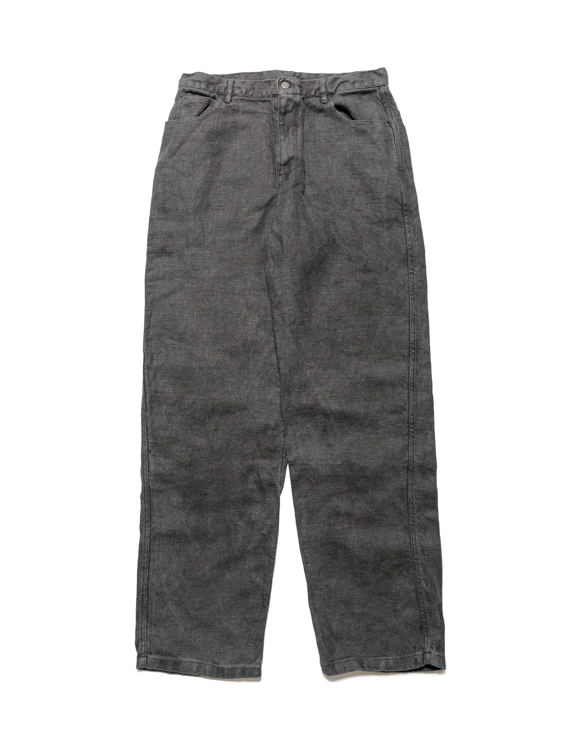 James Coward Set Up Pants Overdyed Charcoal Belgian Linen sold by Lost & Found