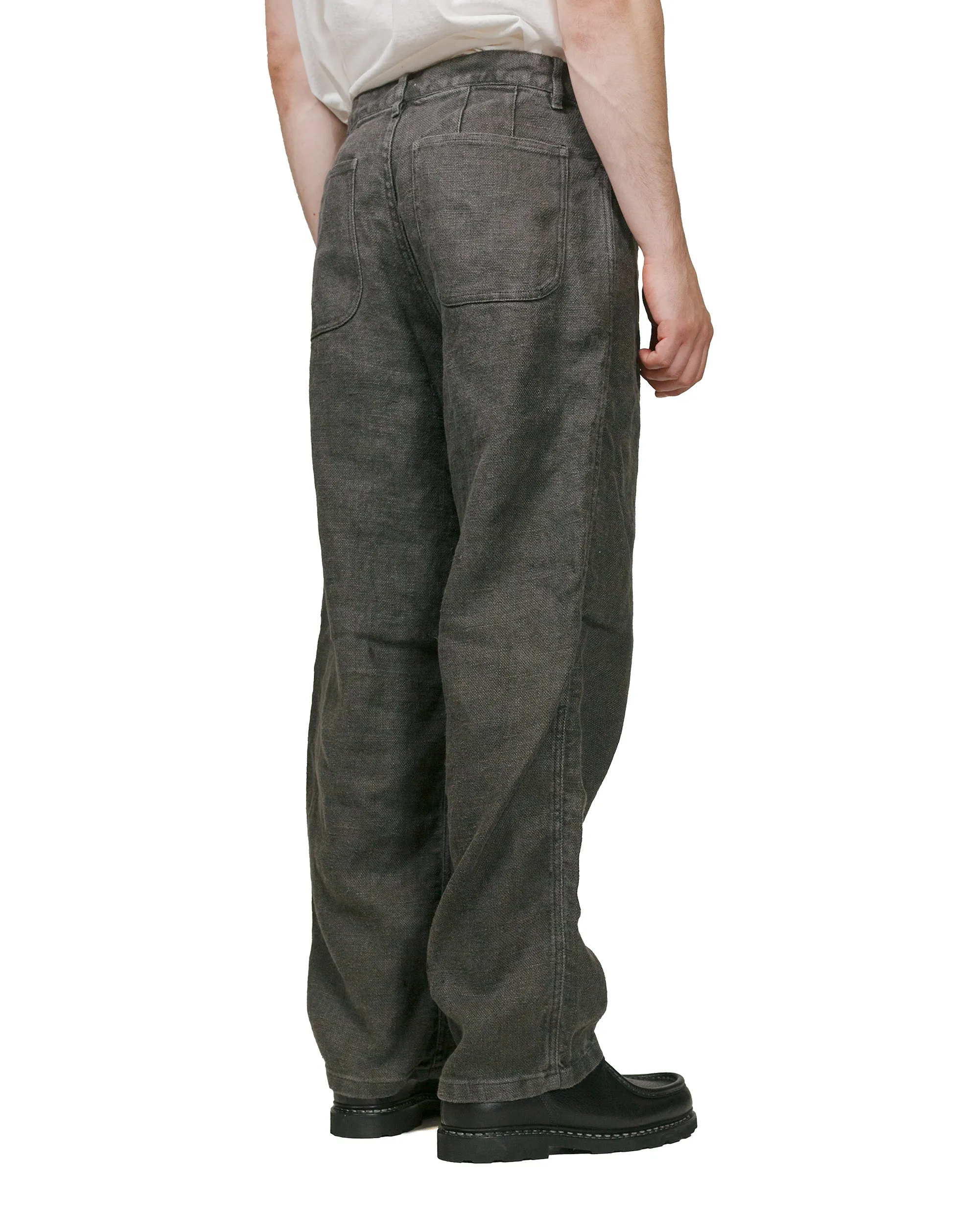 James Coward Set Up Pants Overdyed Charcoal Belgian Linen sold by Lost & Found product image thumbnail 3