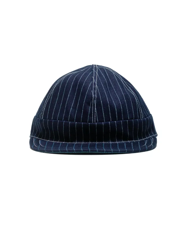 The Real McCoy's MA24014 Wabash Reversible Work Cap Indigo sold by Lost & Found