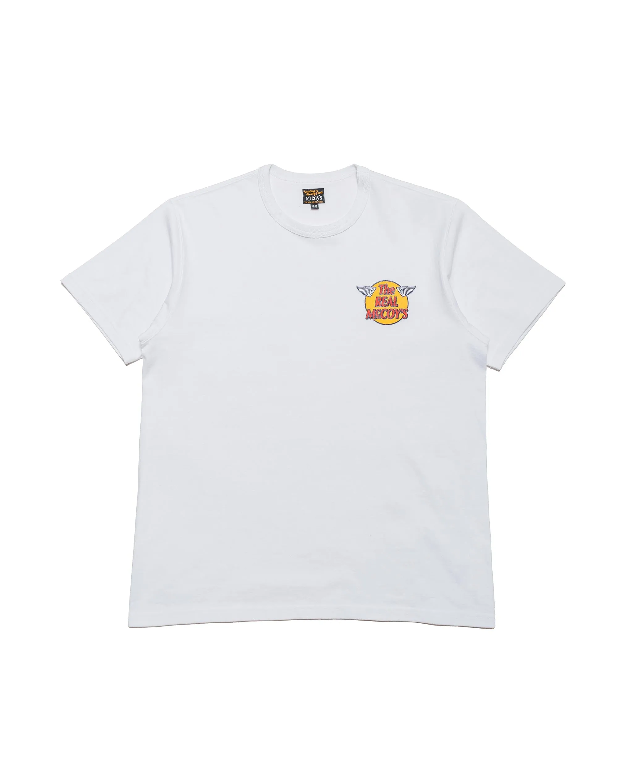The Real McCoy's MC24004 The Real McCoy's Logo Tee S/S White sold by Lost & Found