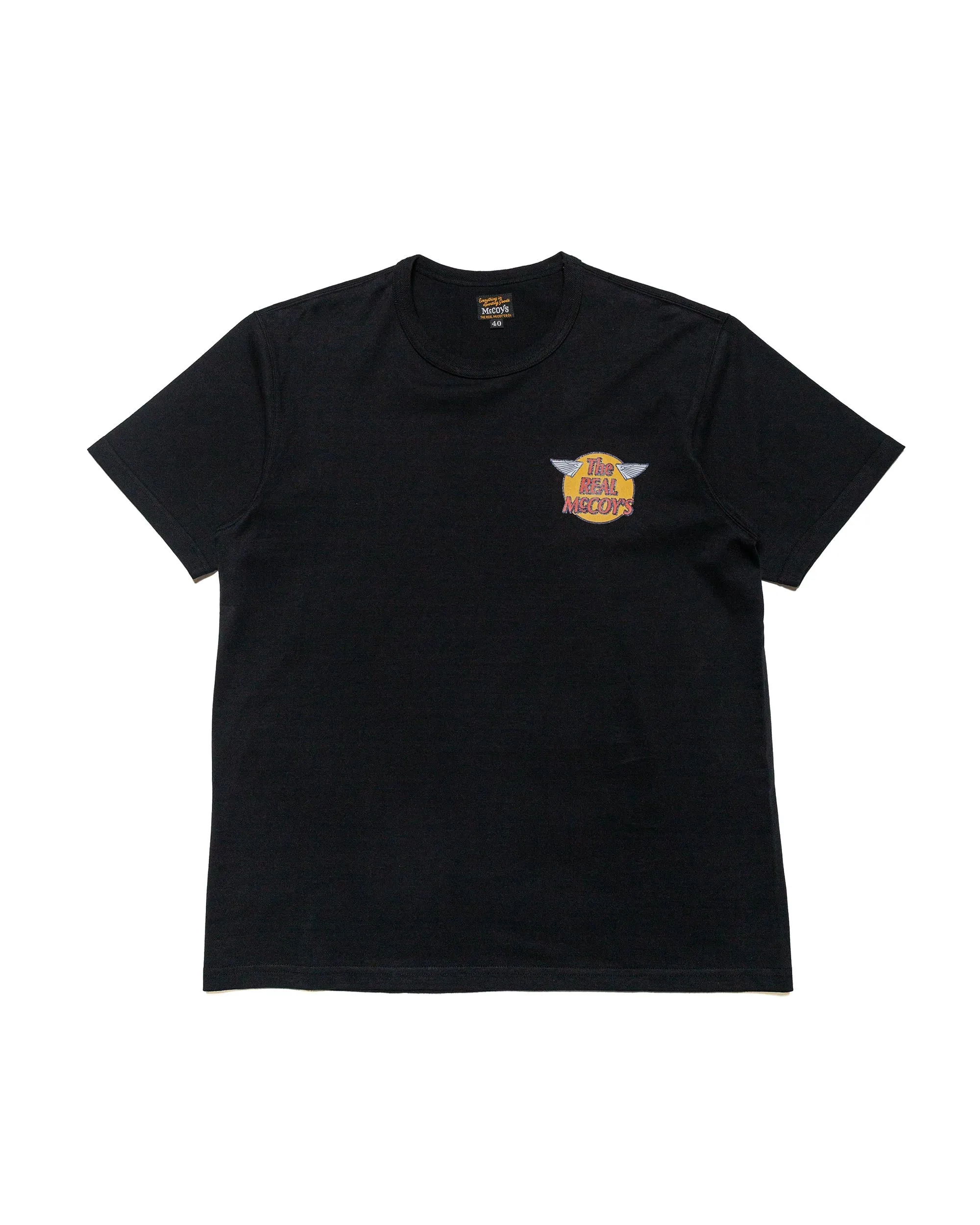 The Real McCoy's MC24004 The Real McCoy's Logo Tee S/S Black sold by Lost & Found
