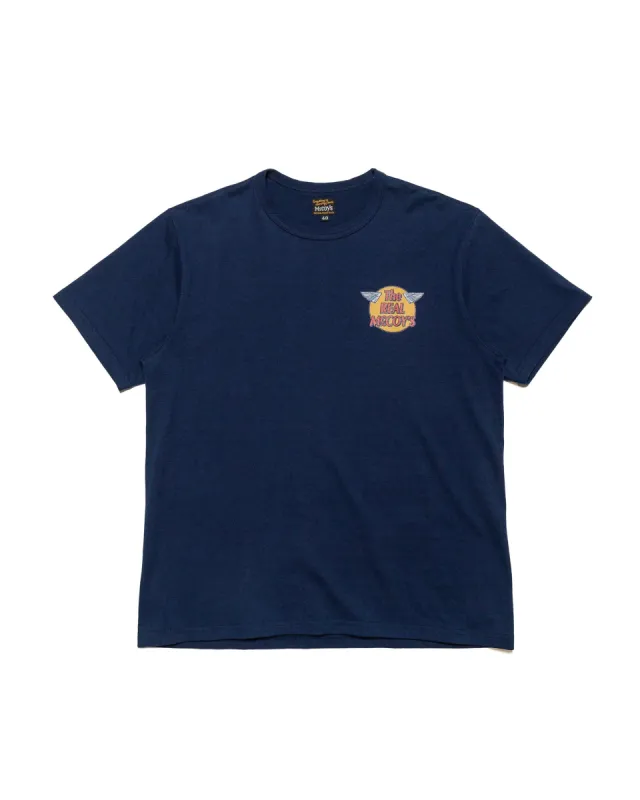 The Real McCoy's MC24004 The Real McCoy's Logo Tee S/S Navy sold by Lost & Found