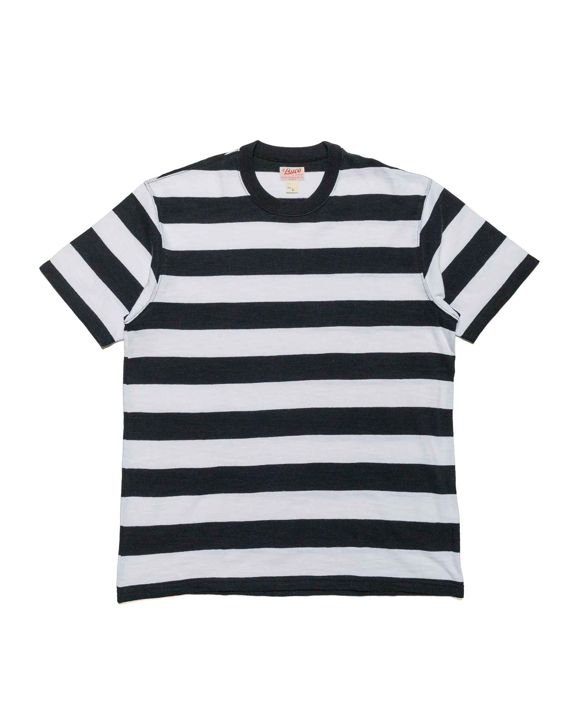 The Real McCoy's BC24002 Buco Stripe Tee S/S White sold by Lost & Found