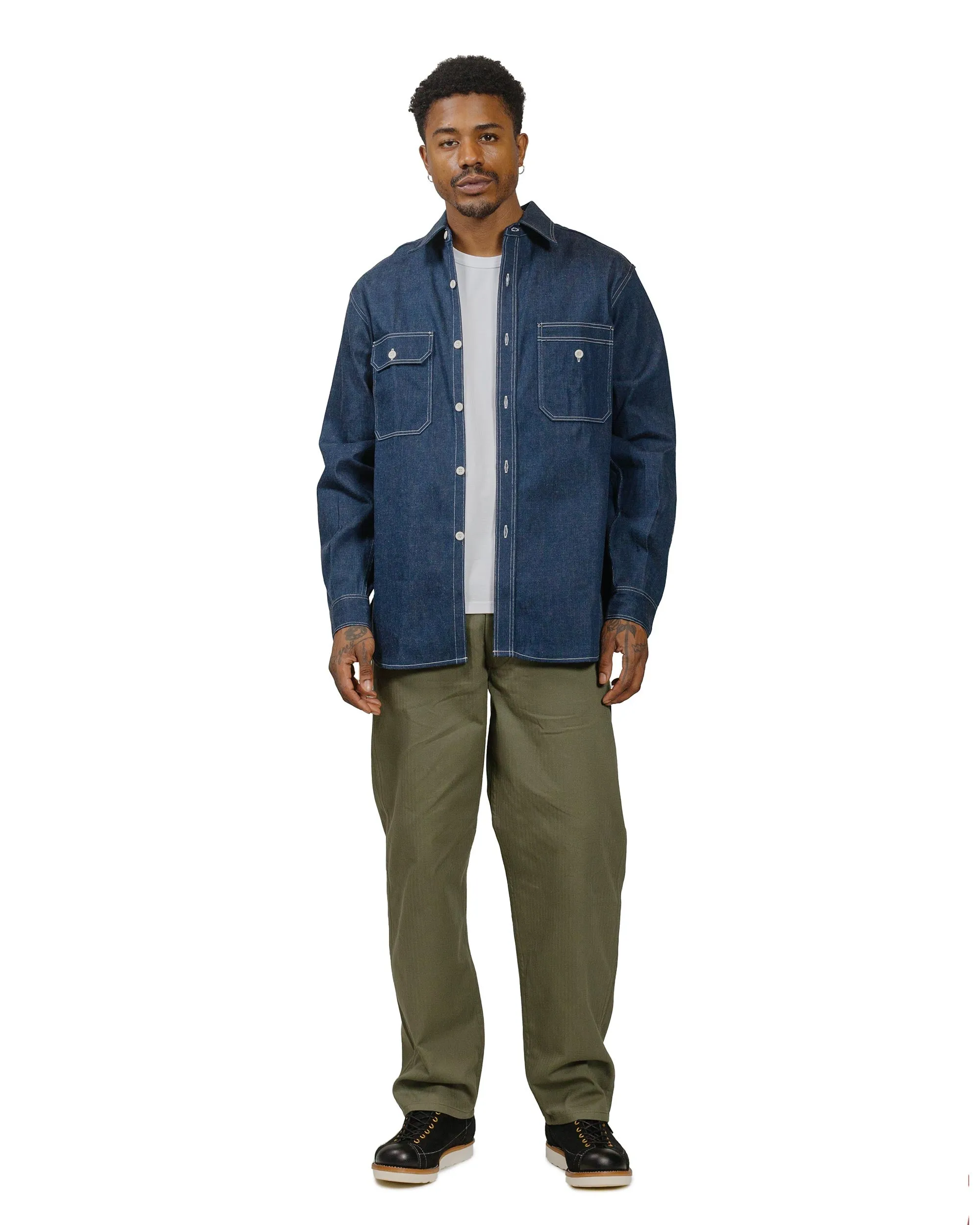 The Real McCoy's MS22103 8HU Denim Serviceman Shirt Indigo sold by Lost & Found product image thumbnail 4