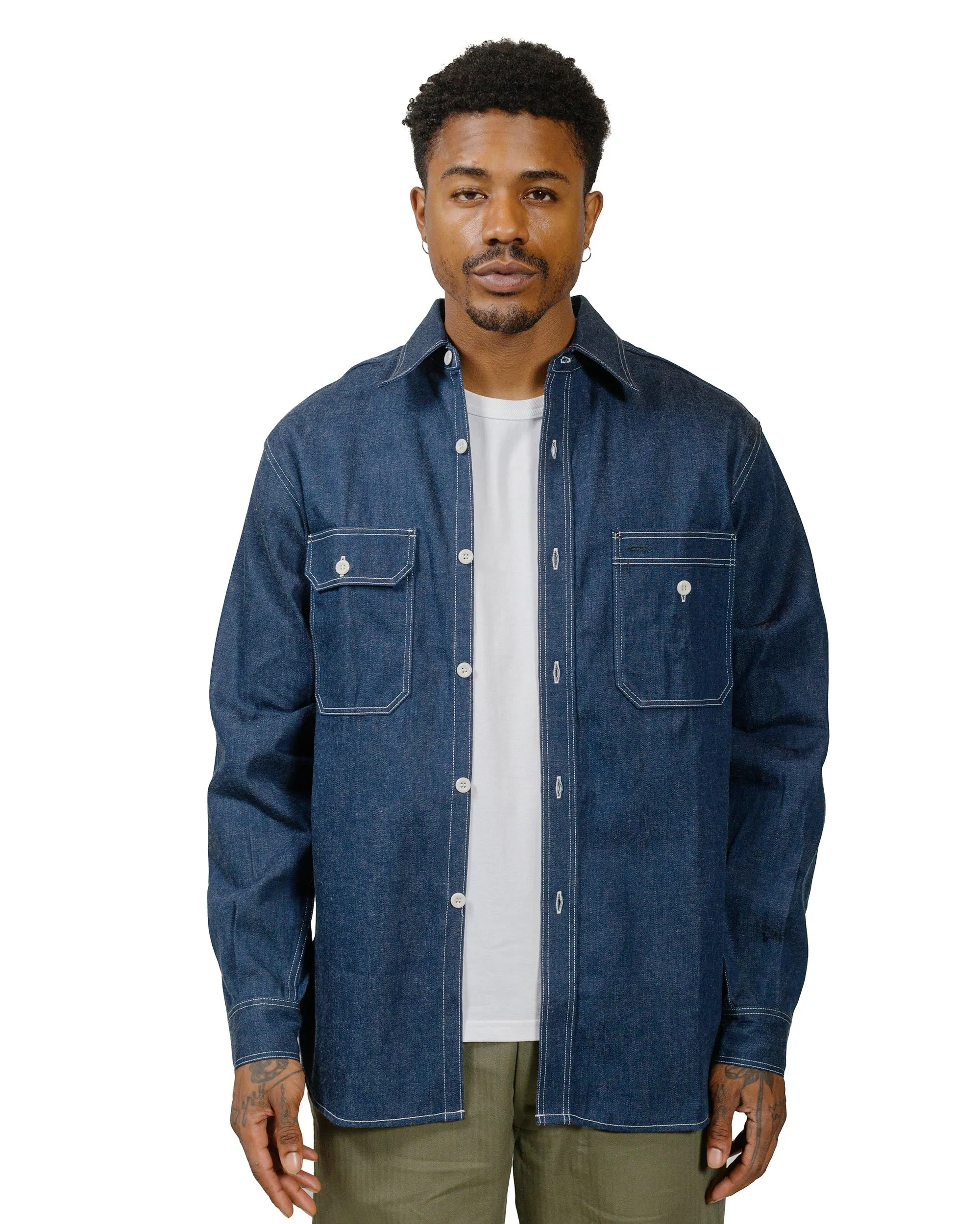 The Real McCoy's MS22103 8HU Denim Serviceman Shirt Indigo sold by Lost & Found product image thumbnail 2