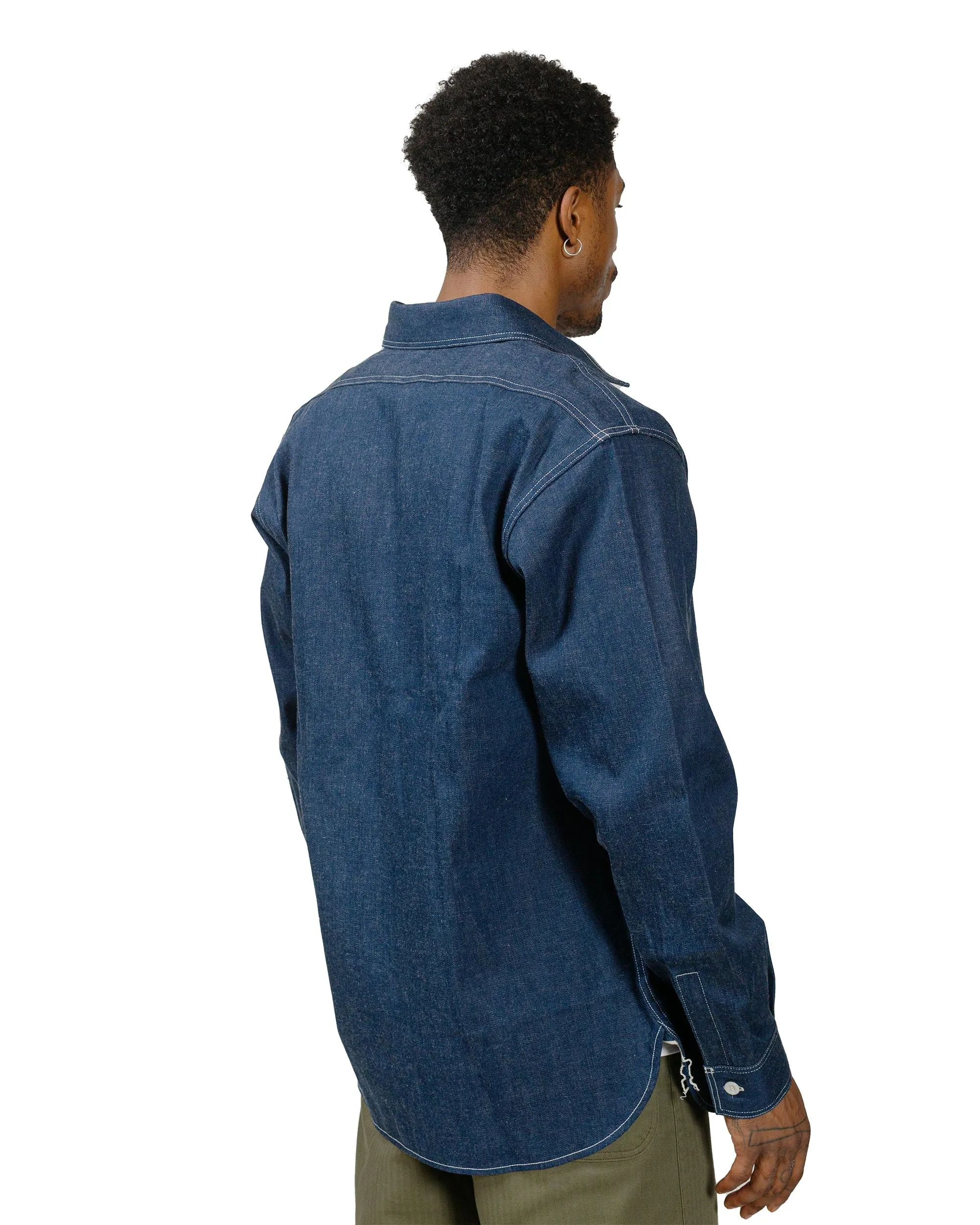 The Real McCoy's MS22103 8HU Denim Serviceman Shirt Indigo sold by Lost & Found product image thumbnail 3