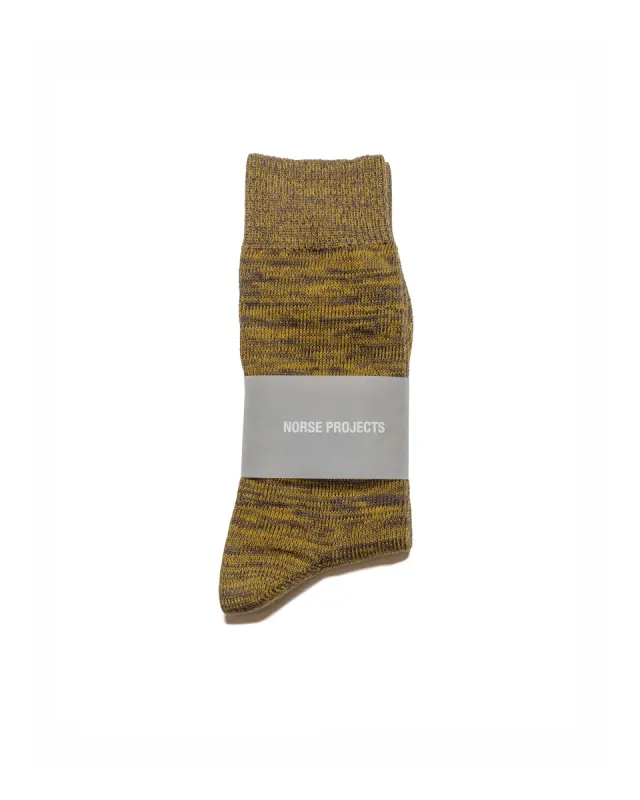 Norse Projects Bjarki Cotton Twist Sock Facade Yellow sold by Lost & Found