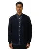 Norse Projects Loki Wool Cotton Rib Cardigan Dark Navy sold by Lost & Found