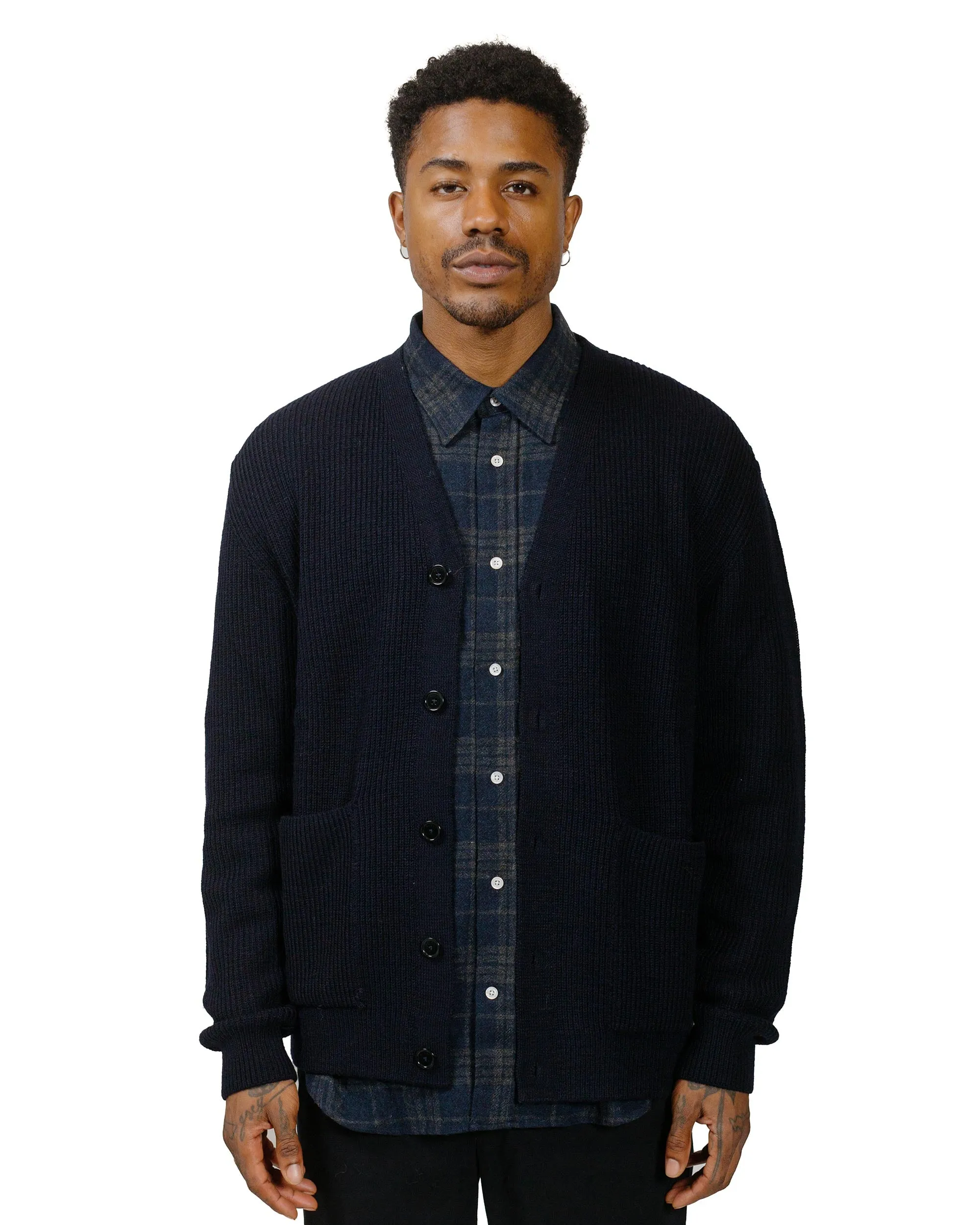 Norse Projects Loki Wool Cotton Rib Cardigan Dark Navy sold by Lost & Found product image thumbnail 2