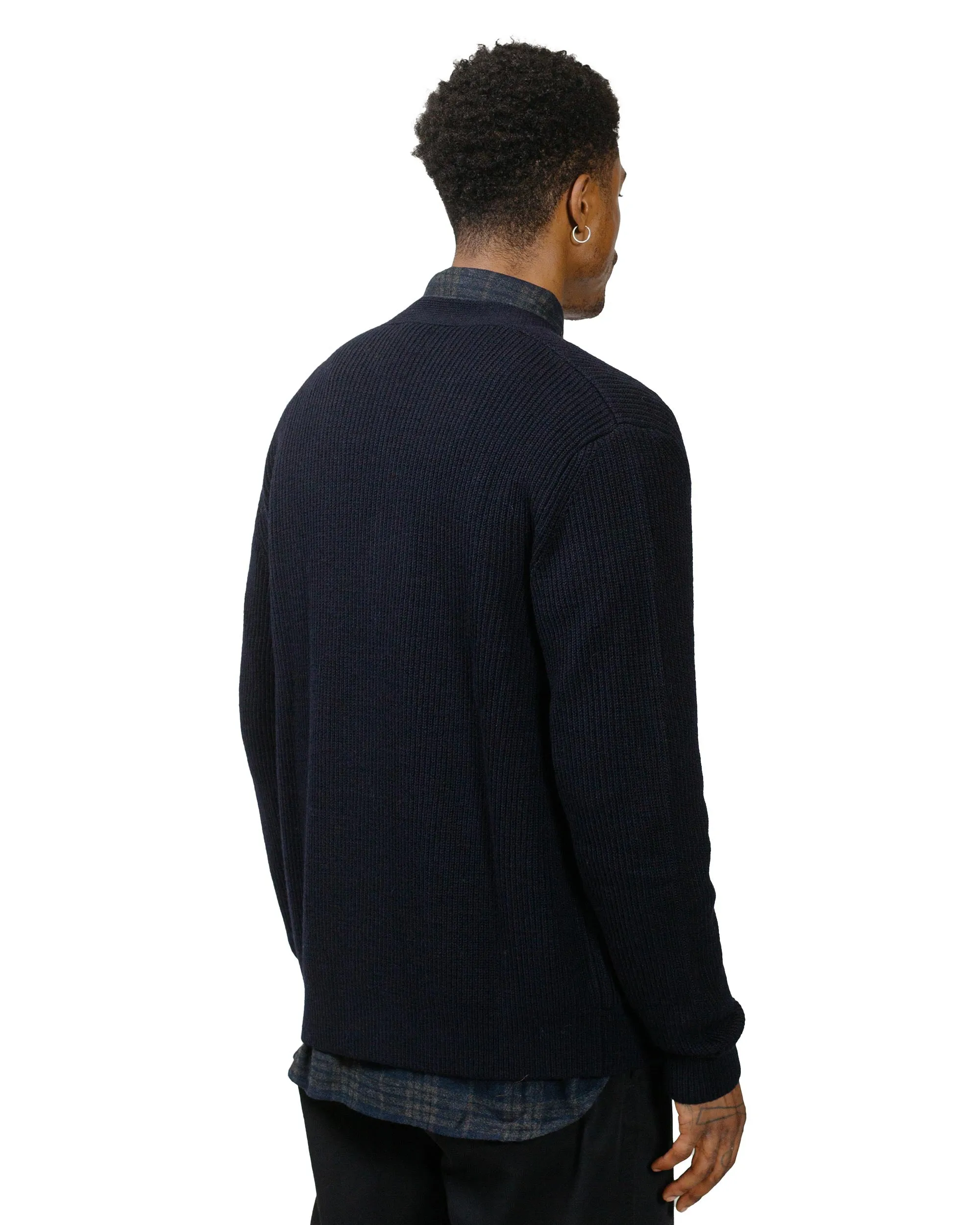 Norse Projects Loki Wool Cotton Rib Cardigan Dark Navy sold by Lost & Found product image thumbnail 3
