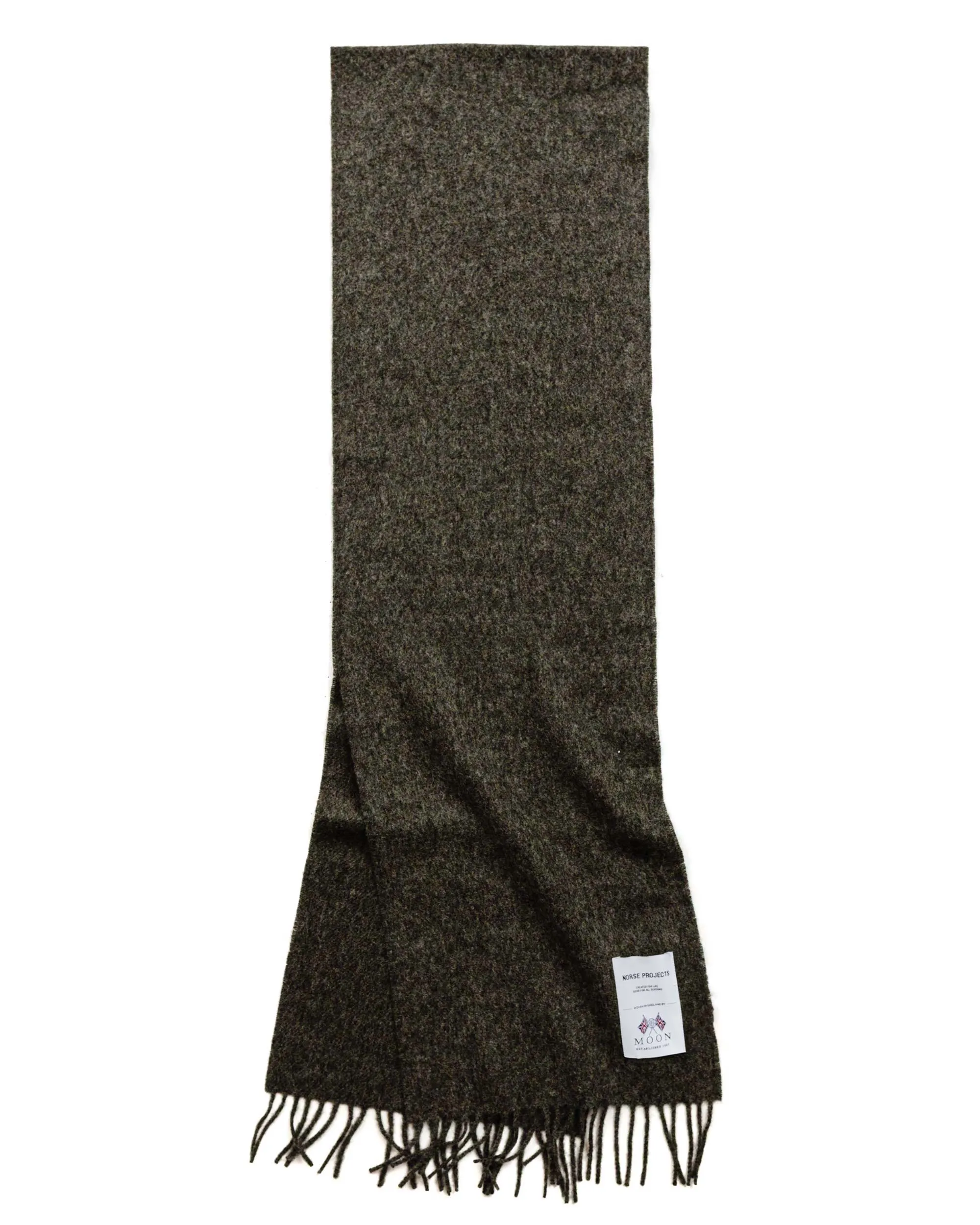 Norse Projects Moon Lambswool Scarf Charcoal Melange sold by Lost & Found