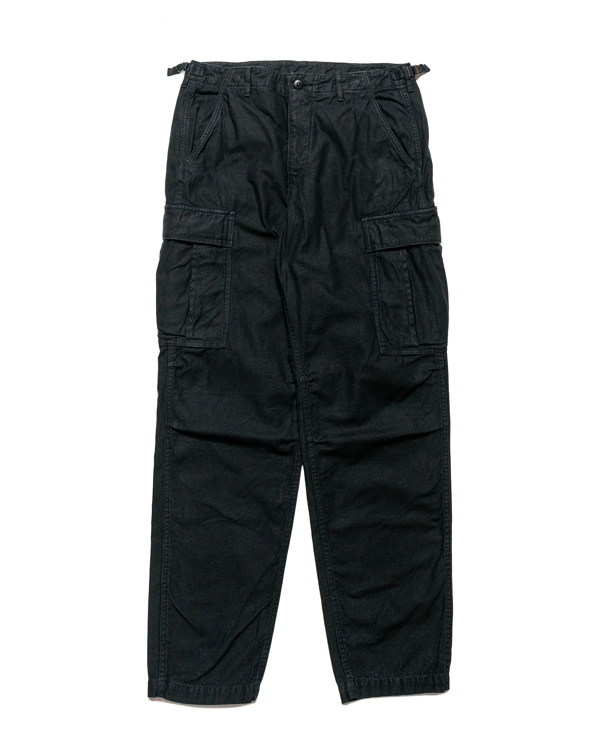 Sage de Cret Lost & Found Cotton/Linen Back Satin Cargo Trouser Black sold by Lost & Found