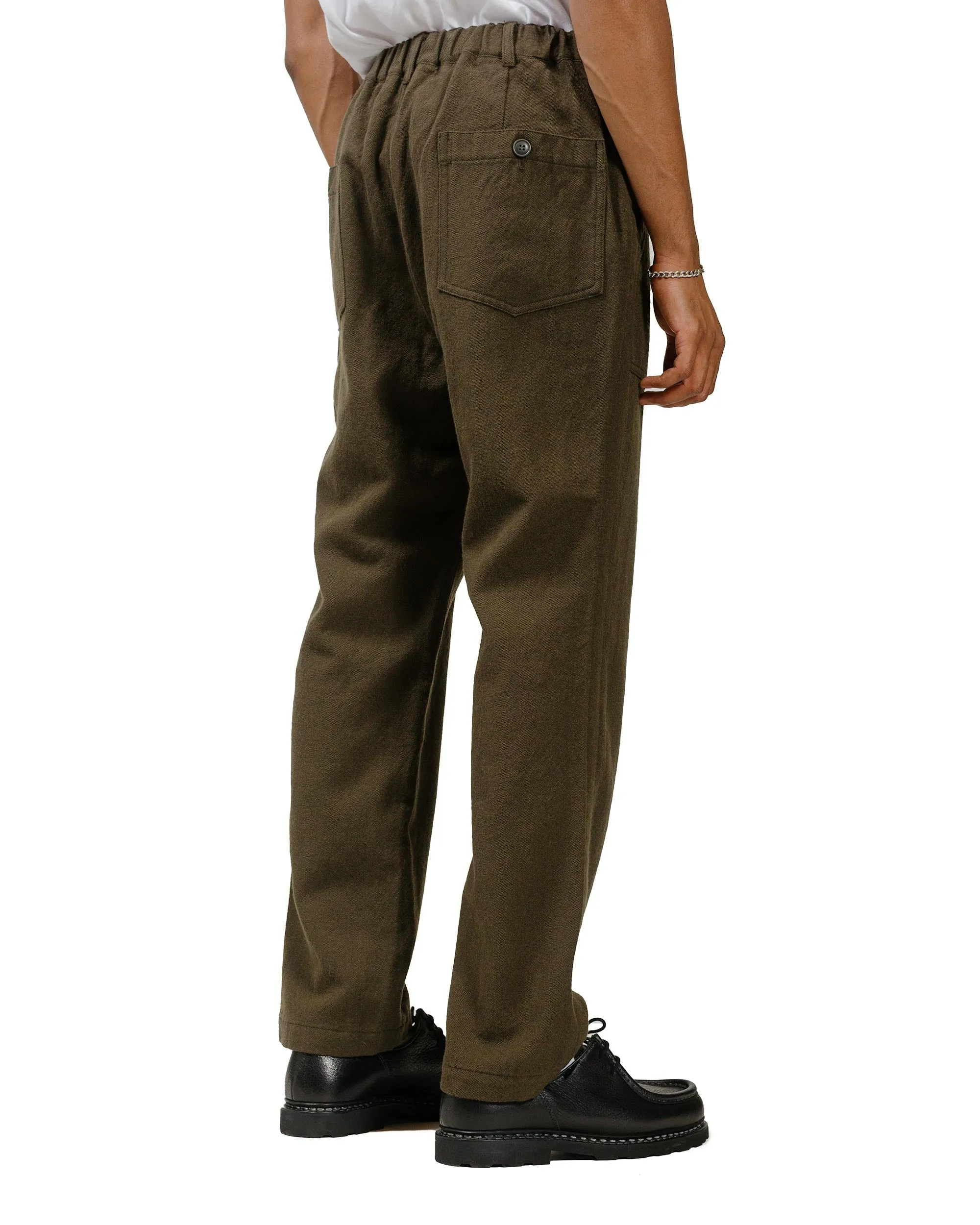 Sage de Cret Wool Serge Tumbler Pegtop Baker Pants Olive sold by Lost & Found product image thumbnail 3