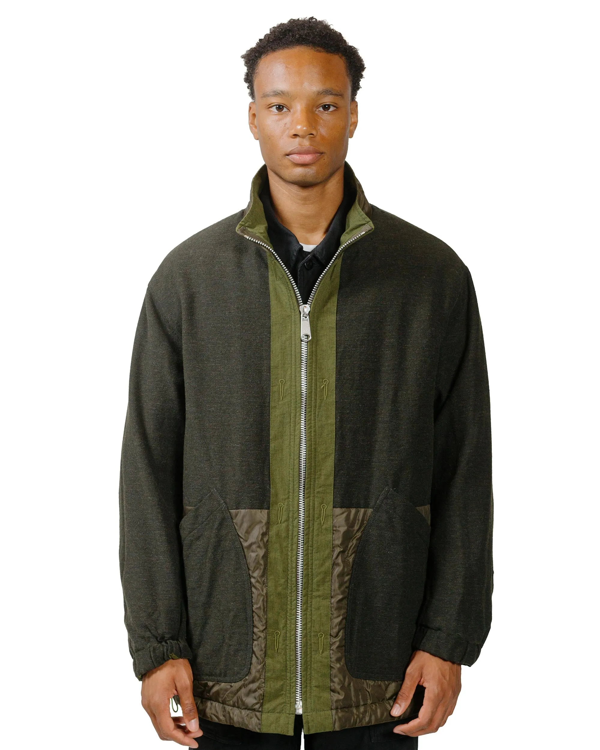 Sage de Cret High Density Cotton/Nylon Cotton/Polyester/Wool Twill Reversible Military Jacket Olive sold by Lost & Found product image thumbnail 4