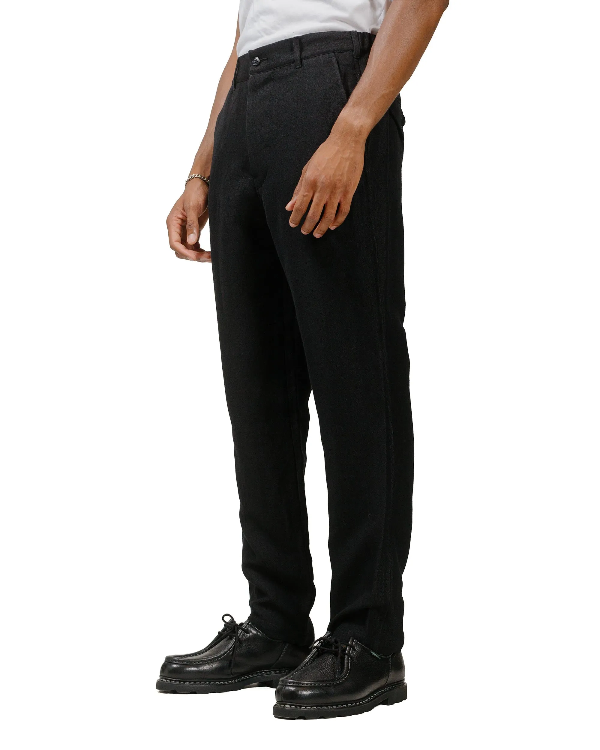 Sage de Cret Wool/Linen Herringbone Tumbler Tapered Pants Black sold by Lost & Found product image thumbnail 2