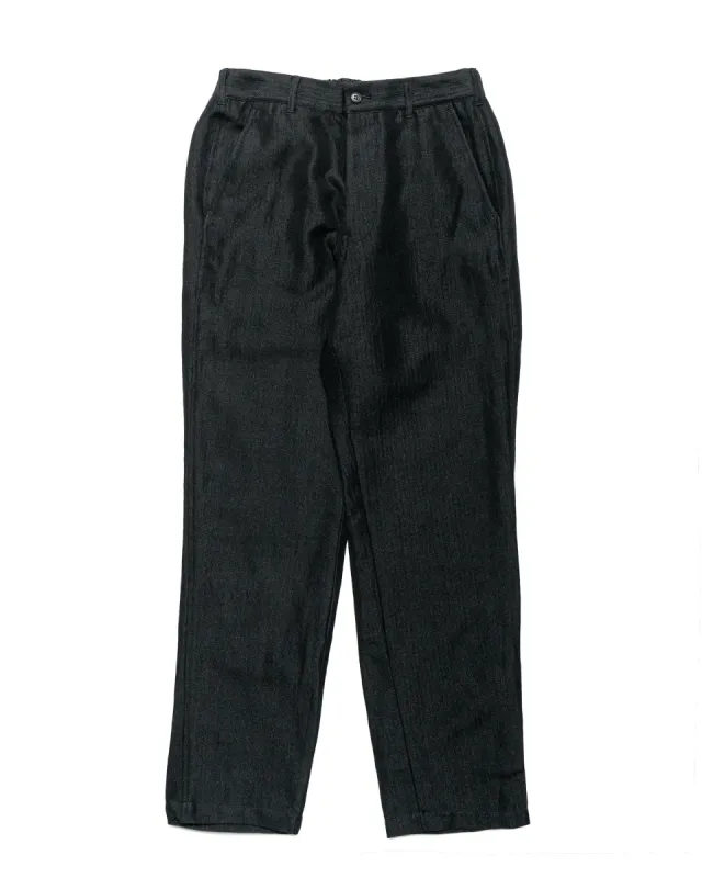 Sage de Cret Wool/Linen Herringbone Tumbler Tapered Pants Black sold by Lost & Found