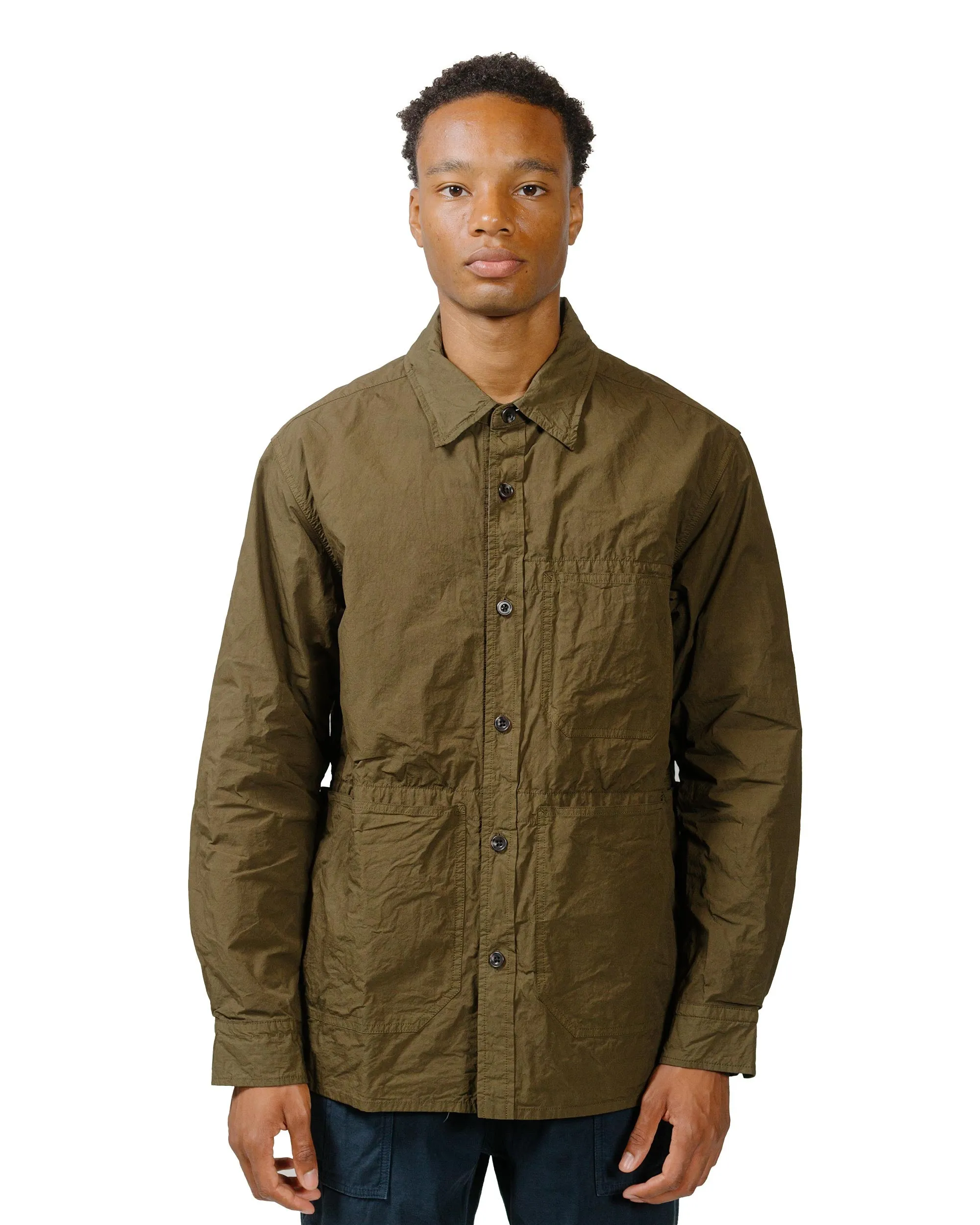 Sage de Cret Cotton Twill Typewriter Shirt Jacket Army Green sold by Lost & Found product image thumbnail 2